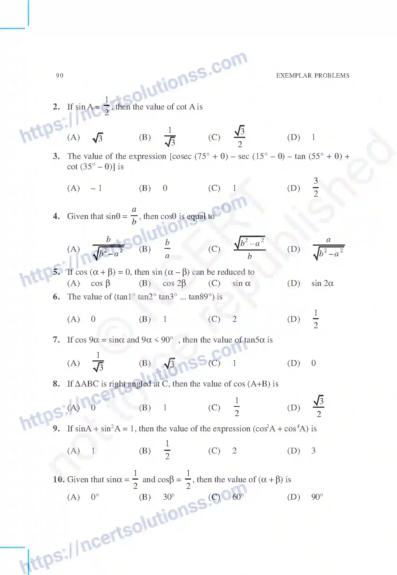 NCERT-Exemplar-Questions-Class-10-Mathematics--Introduction-to-Trigonometry-and-its-Applications-153-page-4