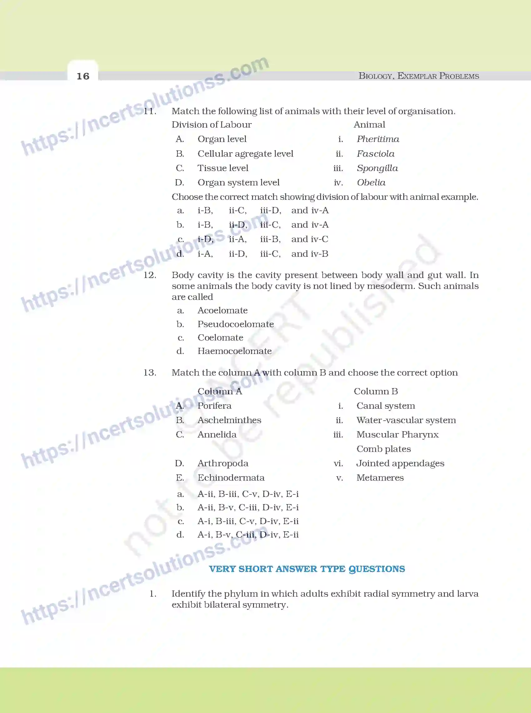 NCERT-Exemplar-Questions-Class-11-Biology--Animal-Kingdom-91-page-3