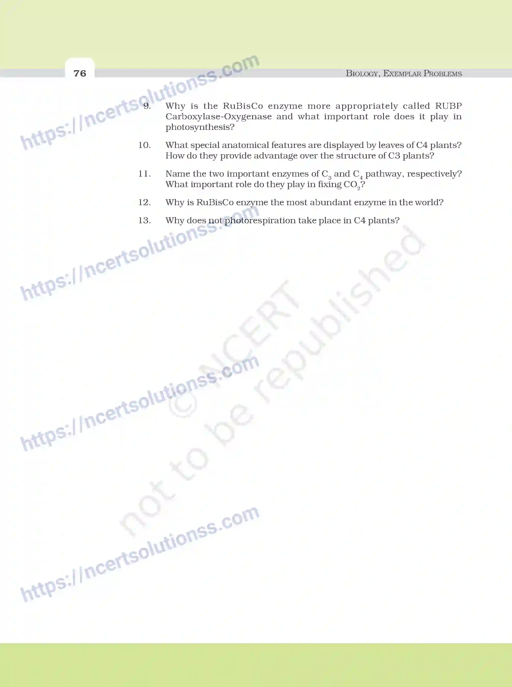 NCERT-Exemplar-Questions-Class-11-Biology--Photosynthesis-In-Higher-Plants-100-page-9