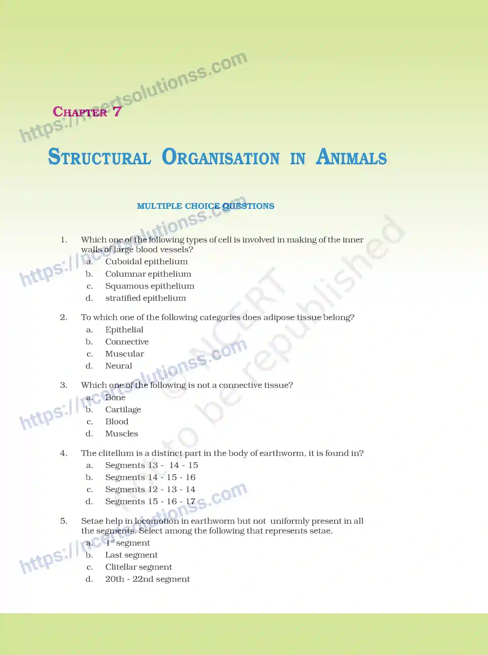 NCERT-Exemplar-Questions-Class-11-Biology--Structural-Organisation-In-Animals-94-page-1