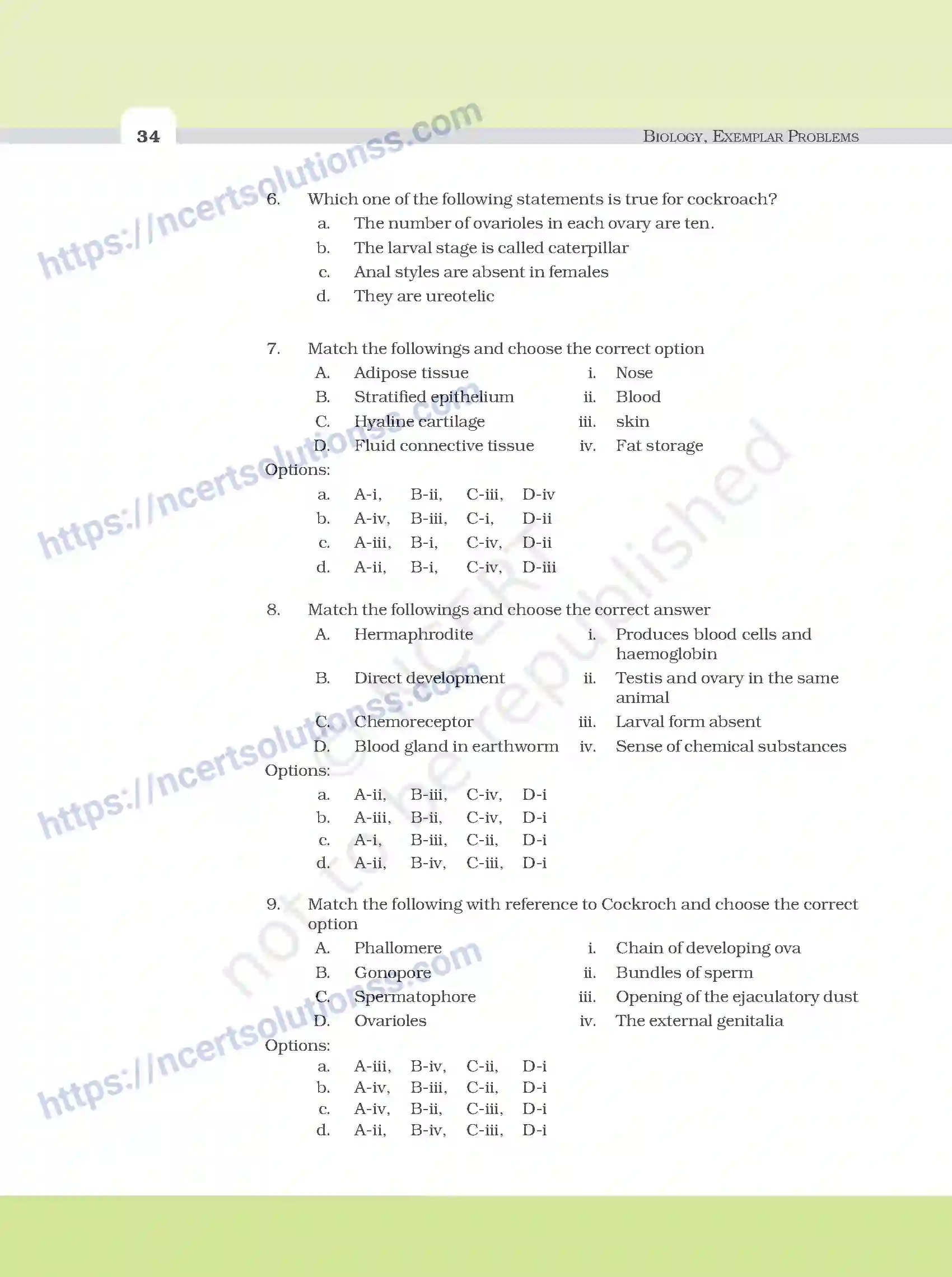NCERT-Exemplar-Questions-Class-11-Biology--Structural-Organisation-In-Animals-94-page-2