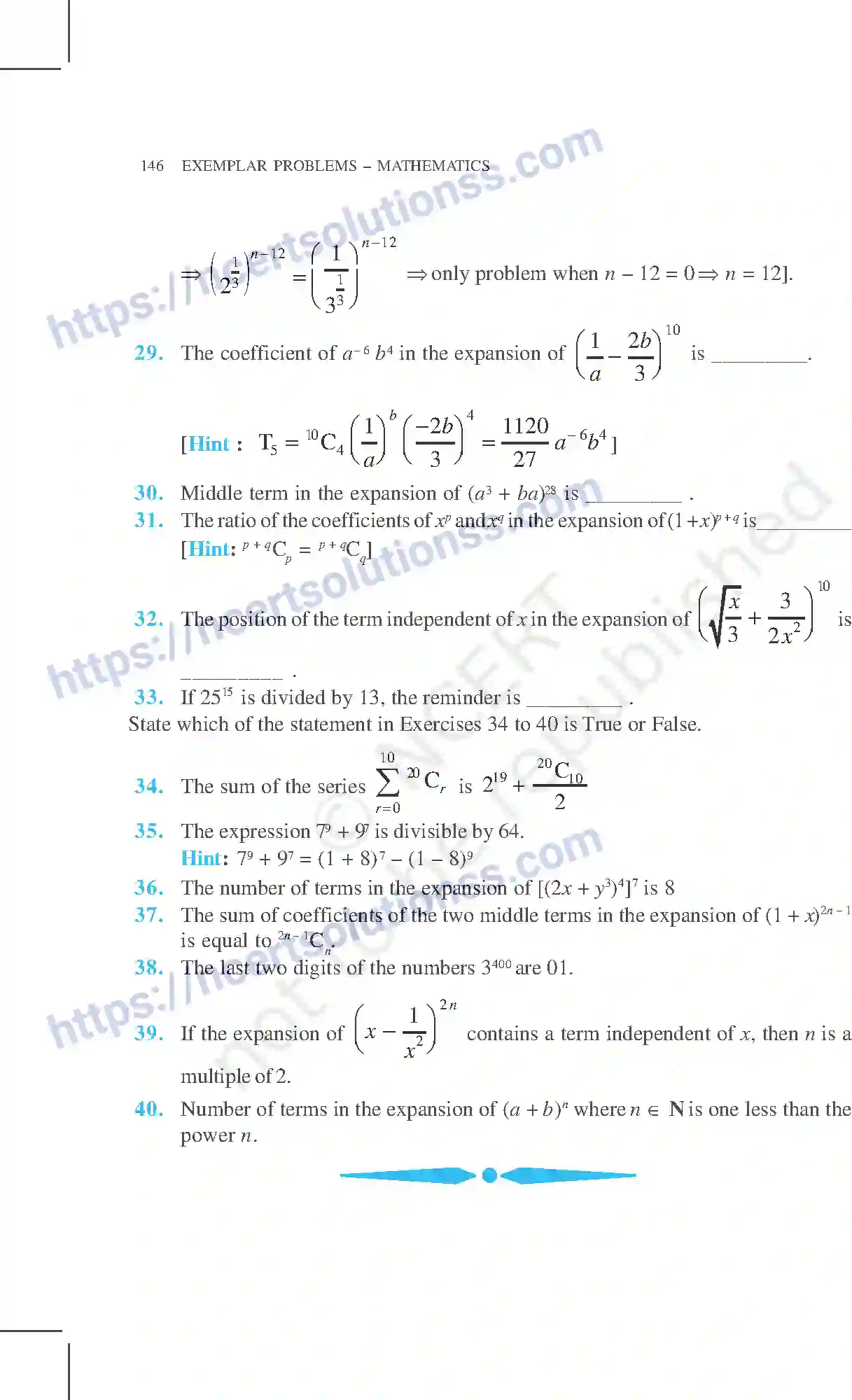 NCERT-Exemplar-Questions-Class-11-Mathematics--Binomial-Theorem-78-page-18