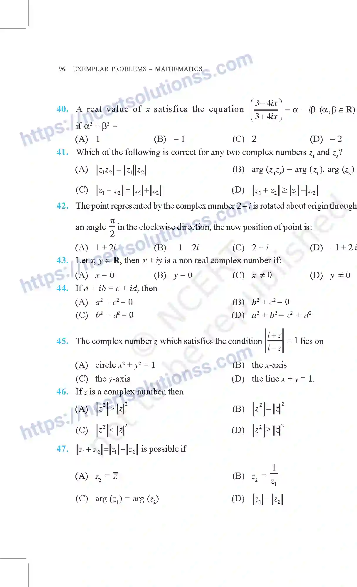 NCERT-Exemplar-Questions-Class-11-Mathematics--Complex-Numbers-And-Quadratic-Equations-75-page-24
