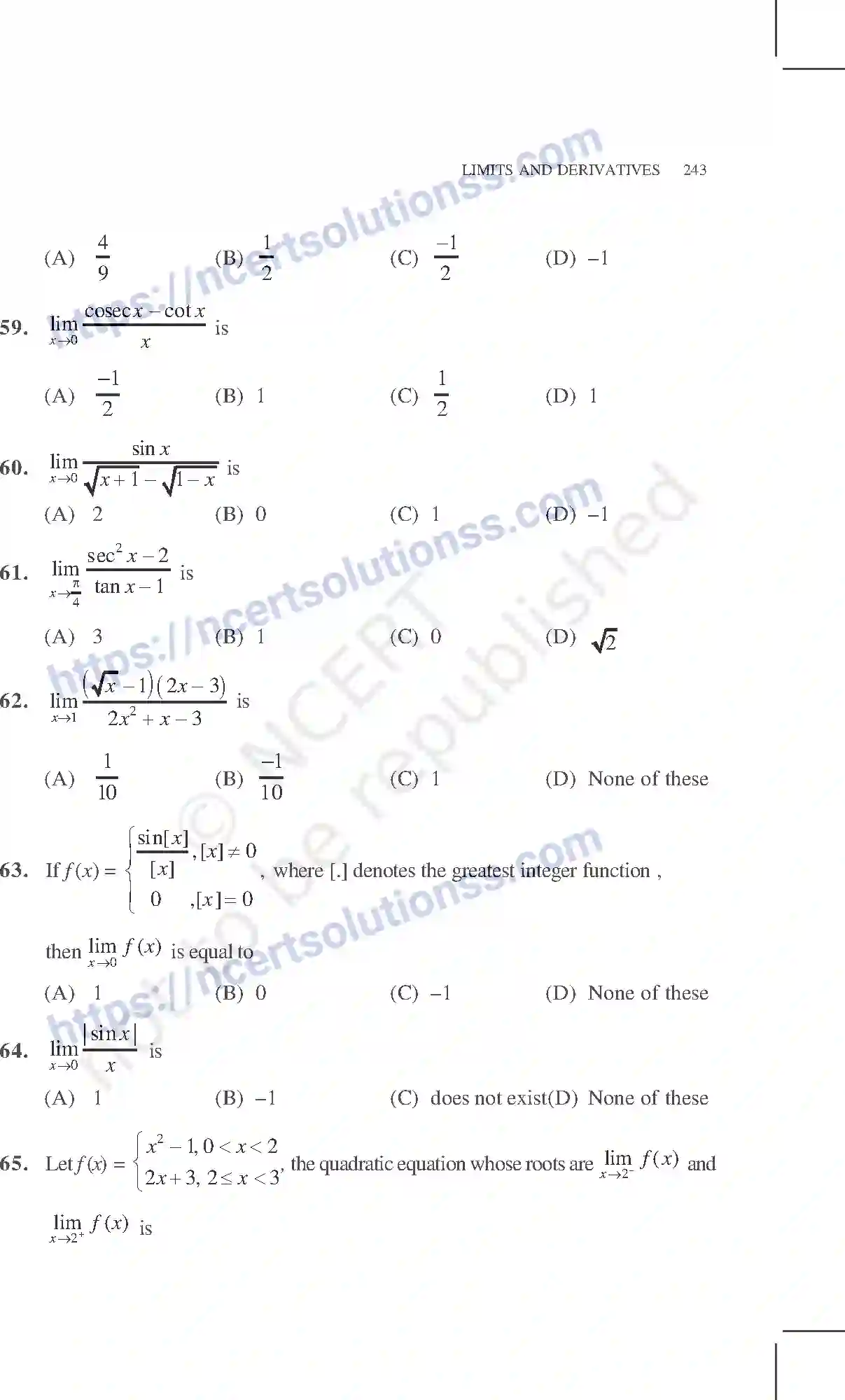 NCERT-Exemplar-Questions-Class-11-Mathematics--Limits-And-Derivatives-83-page-19