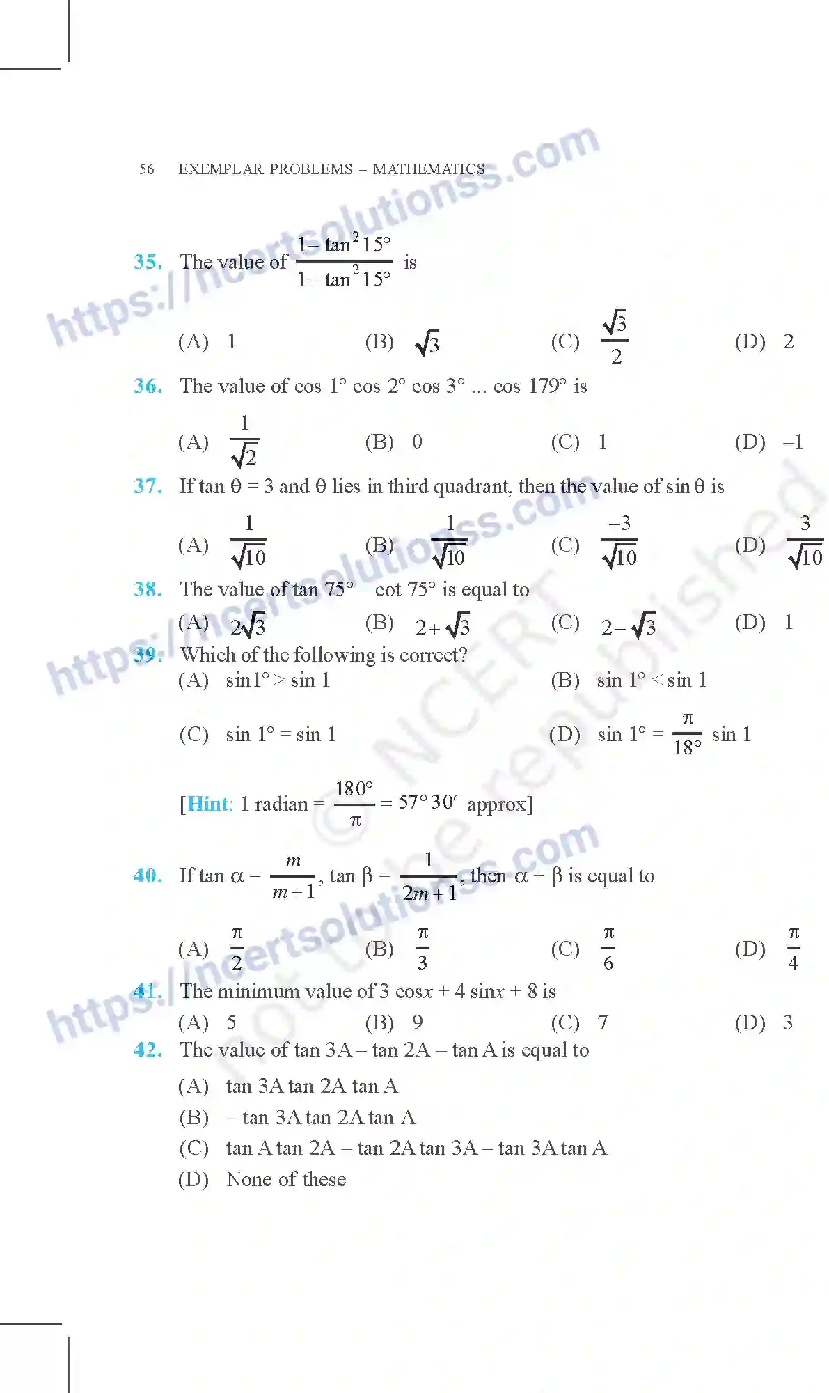 NCERT-Exemplar-Questions-Class-11-Mathematics--Trigonometric-Functions-73-page-23