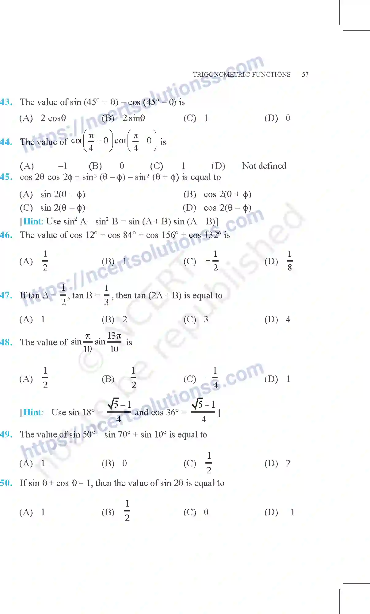 NCERT-Exemplar-Questions-Class-11-Mathematics--Trigonometric-Functions-73-page-24
