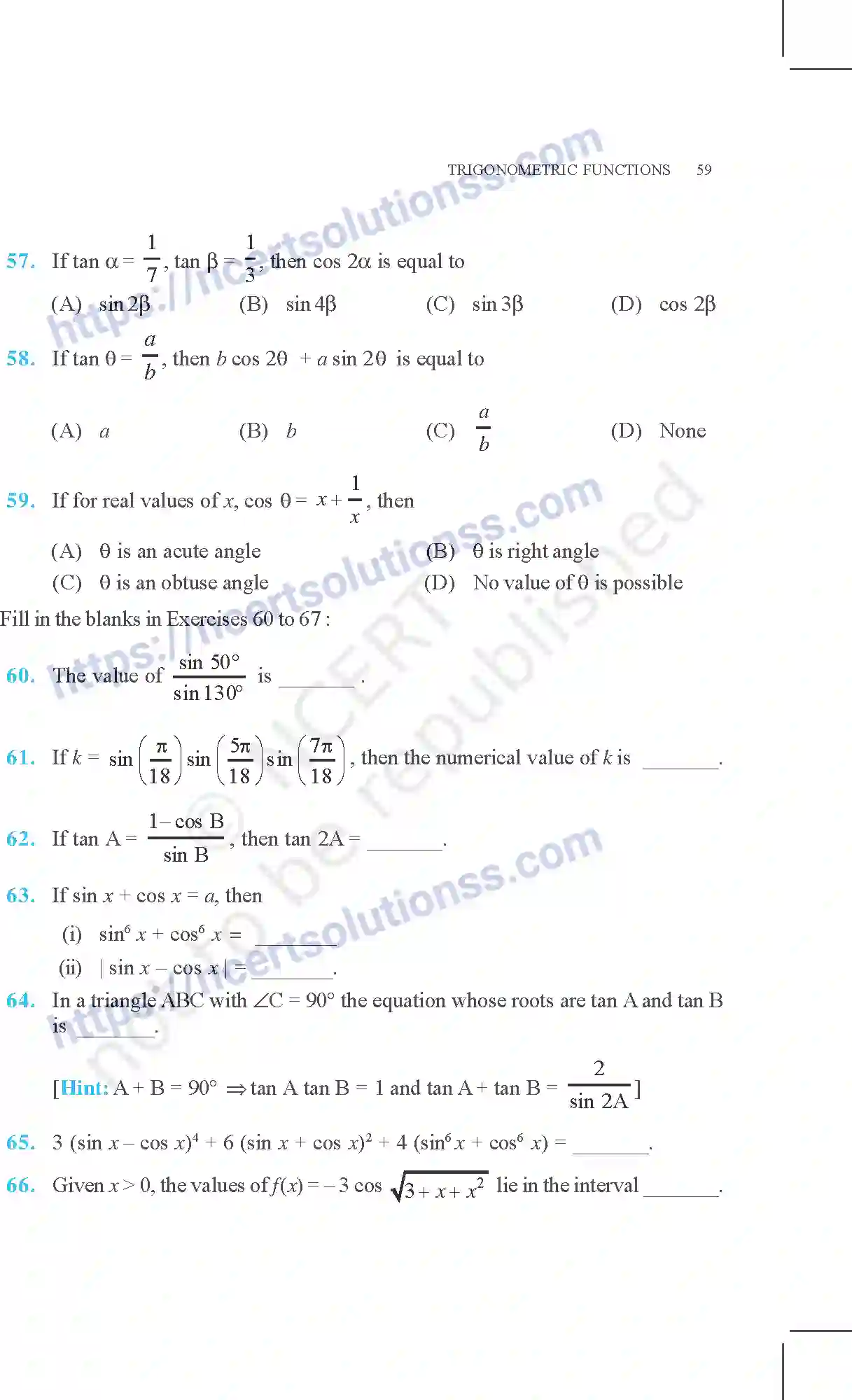 NCERT-Exemplar-Questions-Class-11-Mathematics--Trigonometric-Functions-73-page-26