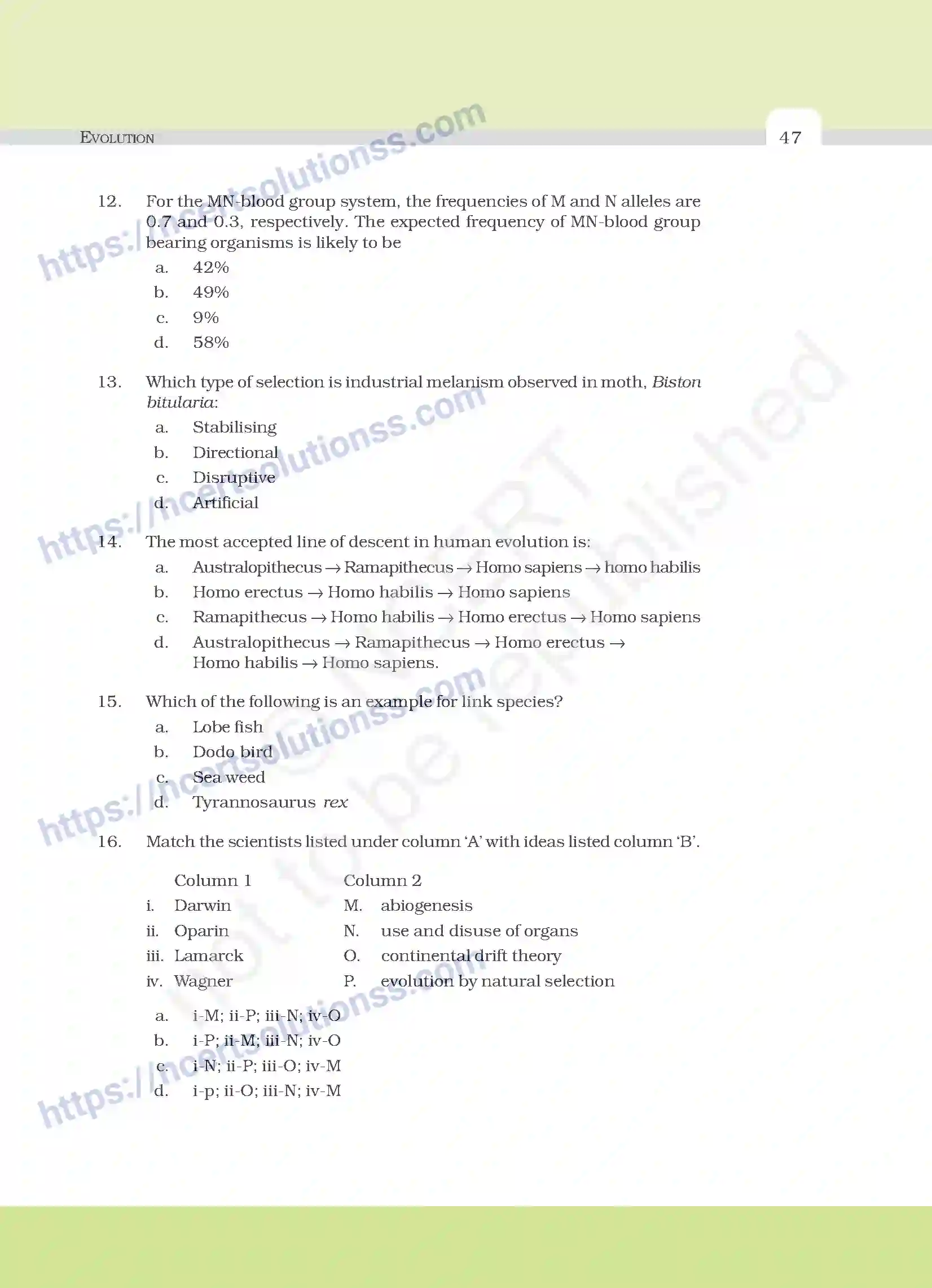 NCERT-Exemplar-Questions-Class-12-Biology--Evolution-23-page-3