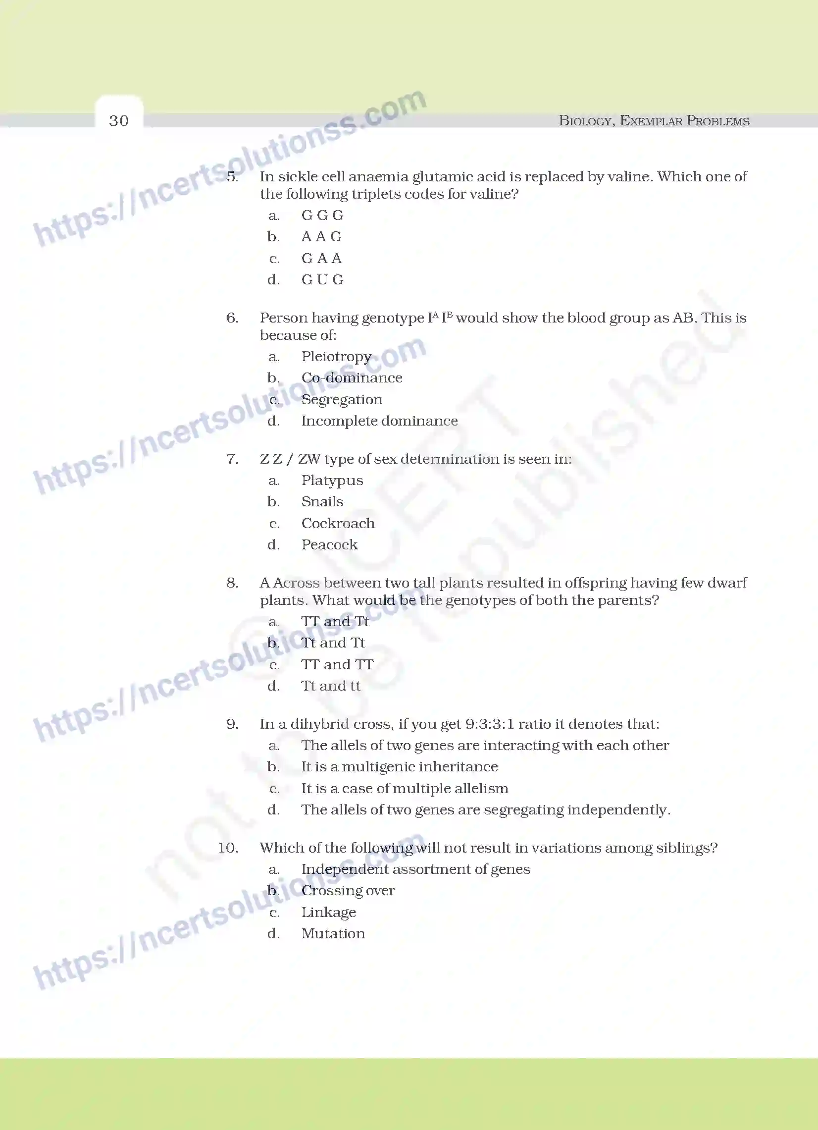 NCERT-Exemplar-Questions-Class-12-Biology--Principle-Of-Inheritance-And-Variation-21-page-2
