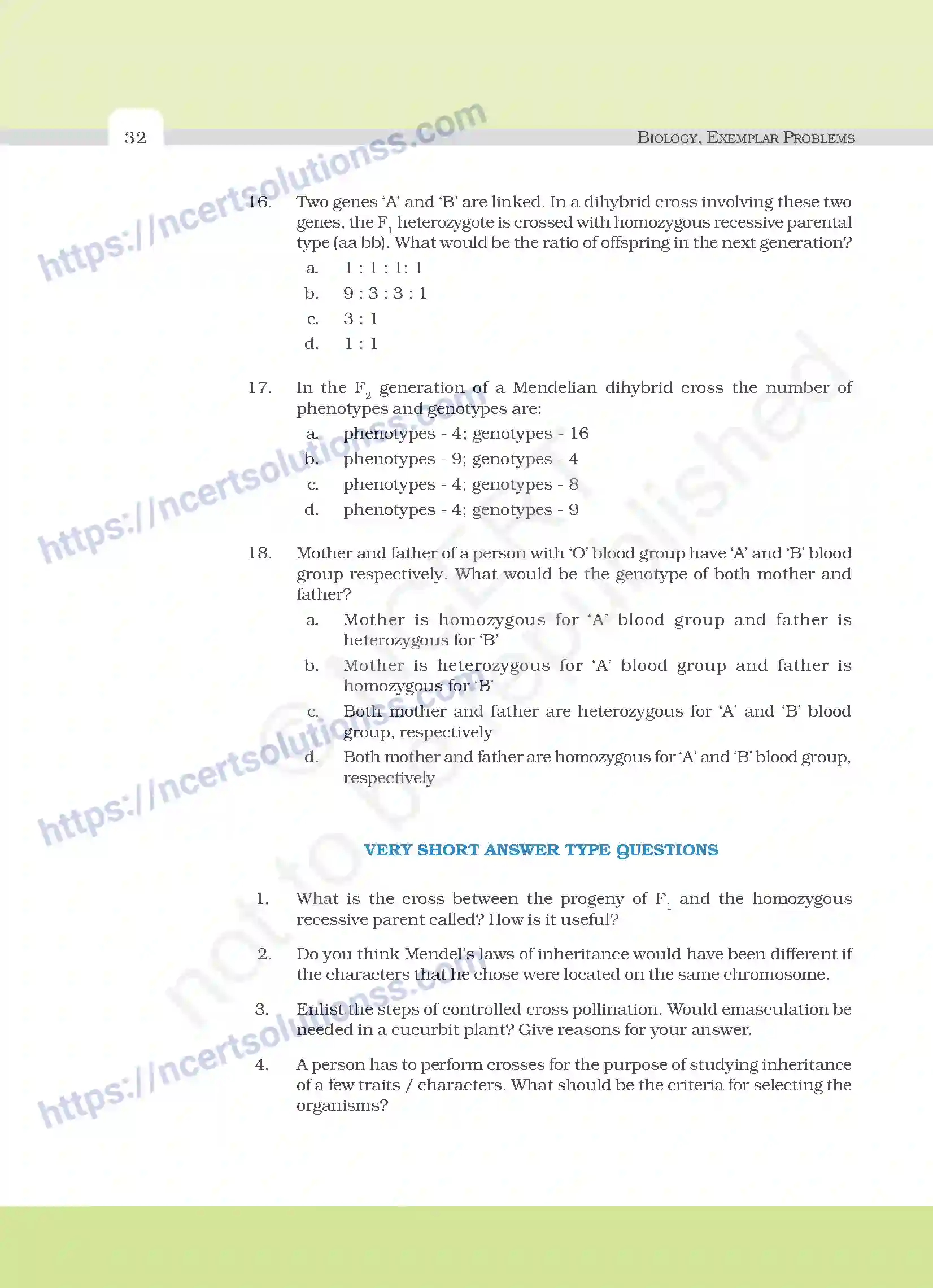 NCERT-Exemplar-Questions-Class-12-Biology--Principle-Of-Inheritance-And-Variation-21-page-4