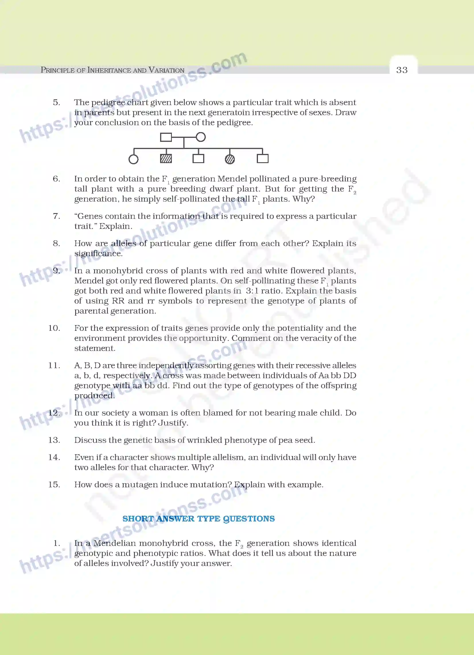 NCERT-Exemplar-Questions-Class-12-Biology--Principle-Of-Inheritance-And-Variation-21-page-5