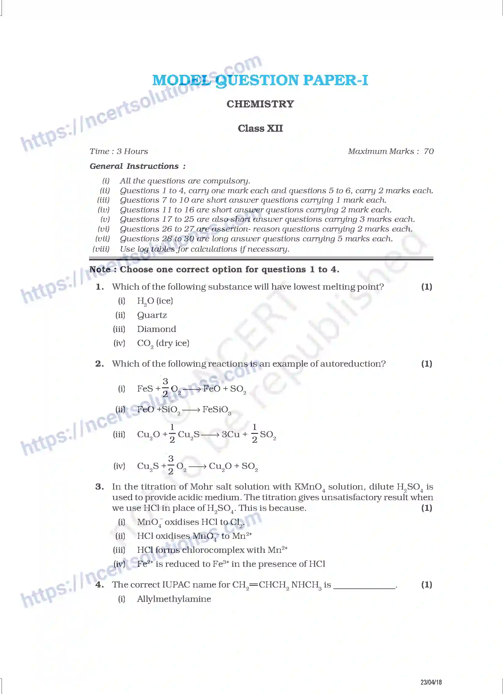 NCERT-Exemplar-Questions-Class-12-Chemistry--Design-of-the-Sample-Question-Paper-52-page-3