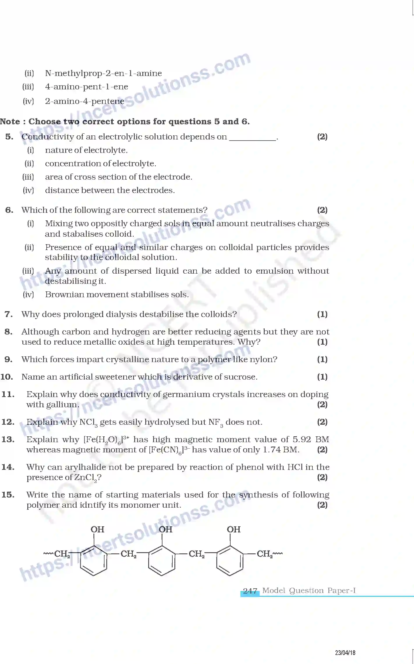 NCERT-Exemplar-Questions-Class-12-Chemistry--Design-of-the-Sample-Question-Paper-52-page-4