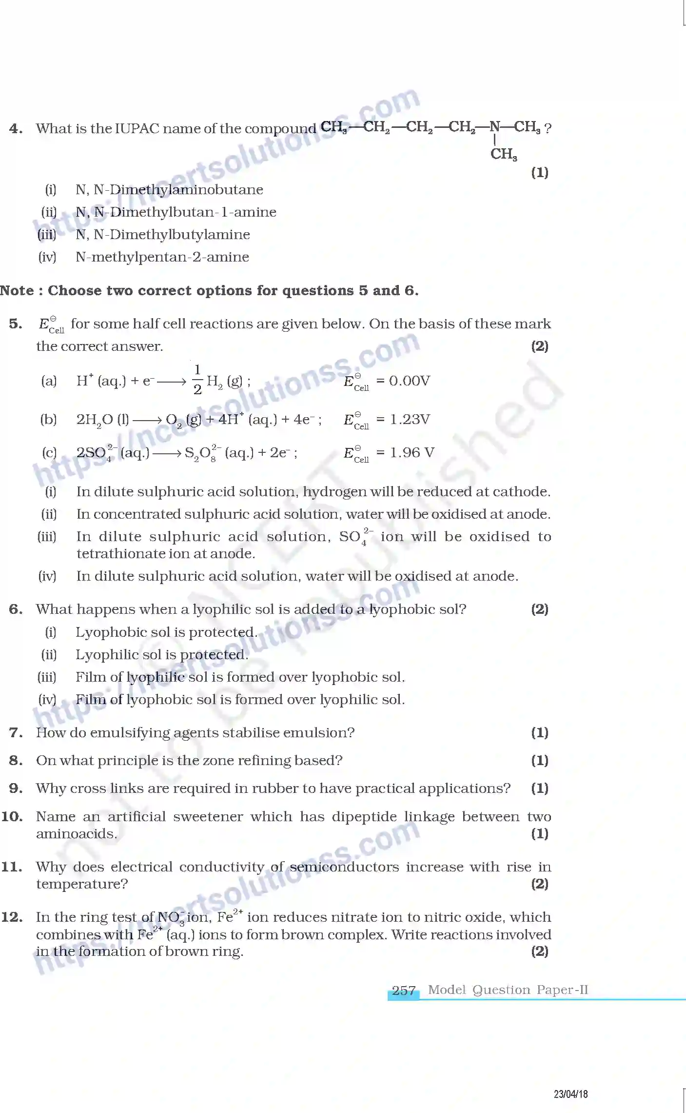 NCERT-Exemplar-Questions-Class-12-Chemistry--Model-Question-Paper-II-53-page-2
