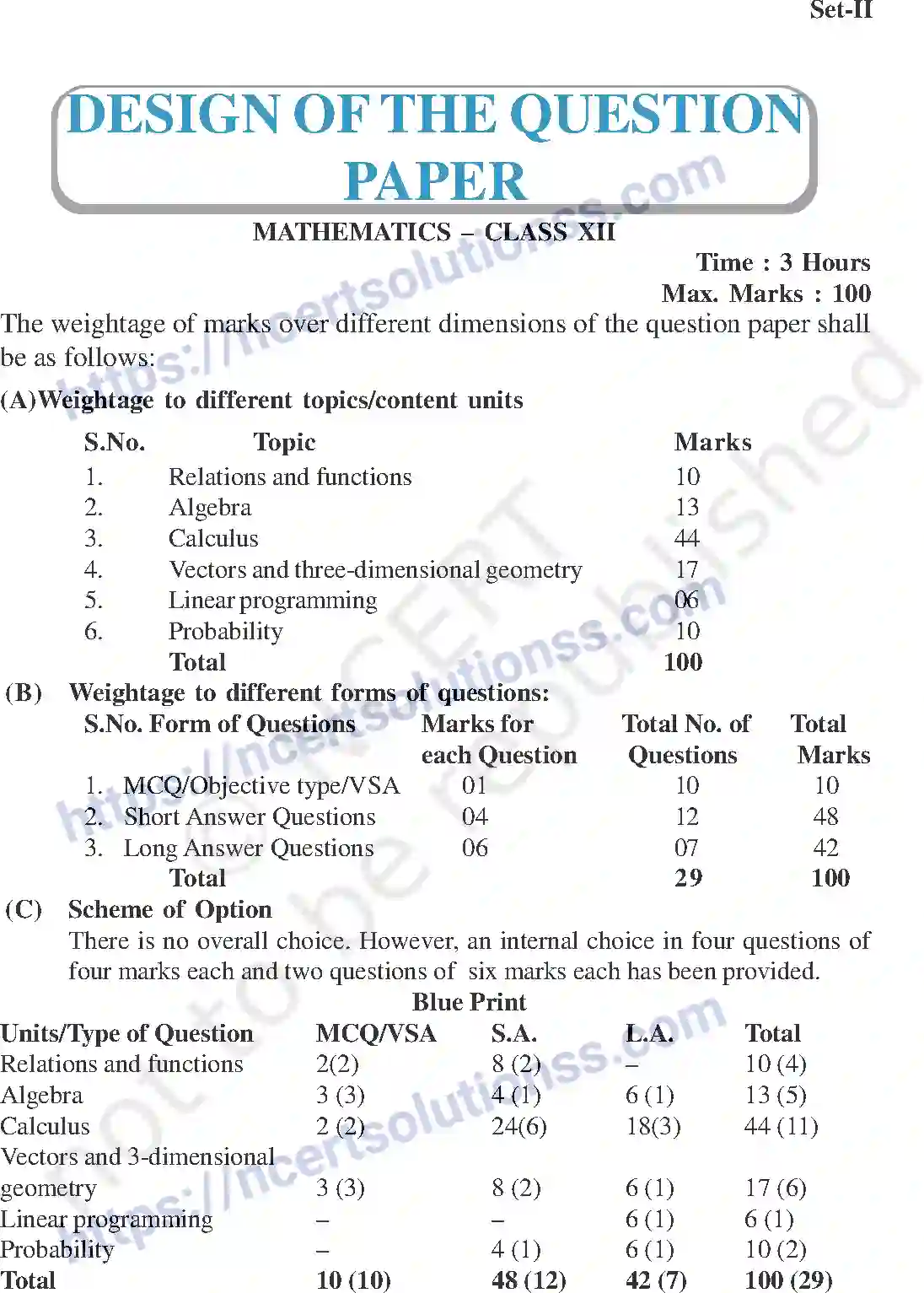 NCERT-Exemplar-Questions-Class-12-Mathematics--Design-Of-The-Question-Paper-Set-II-15-page-1