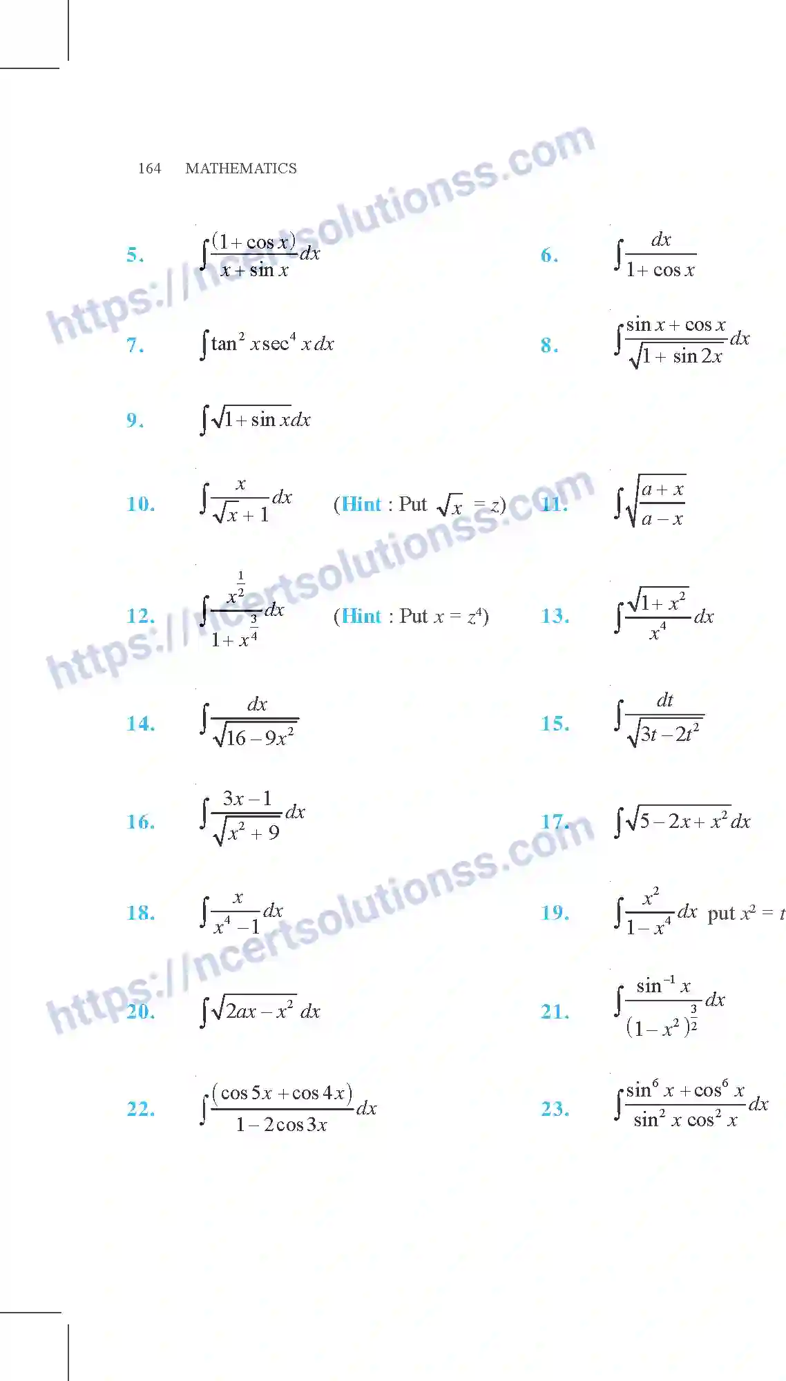 NCERT-Exemplar-Questions-Class-12-Mathematics--Integrals-7-page-22