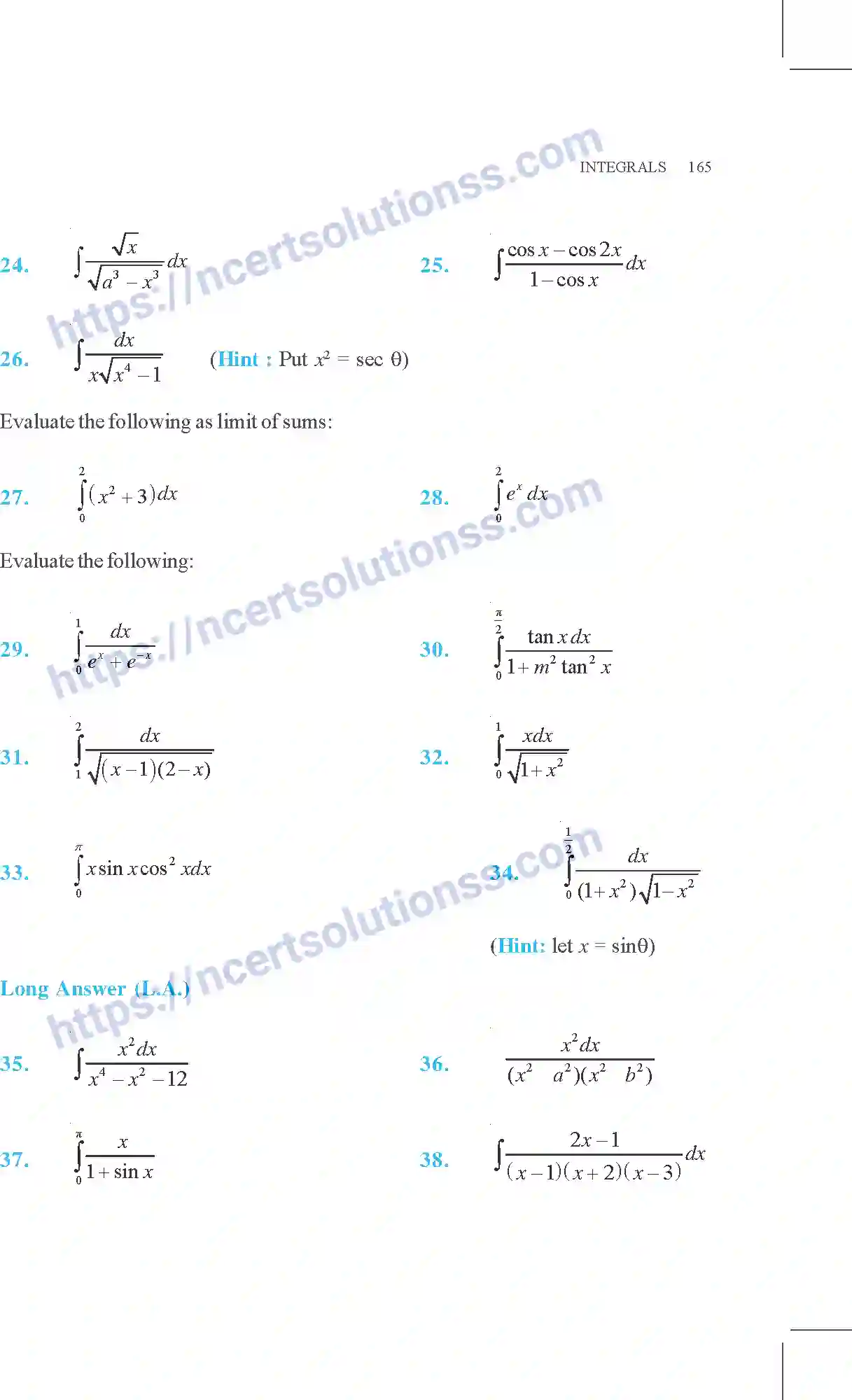 NCERT-Exemplar-Questions-Class-12-Mathematics--Integrals-7-page-23