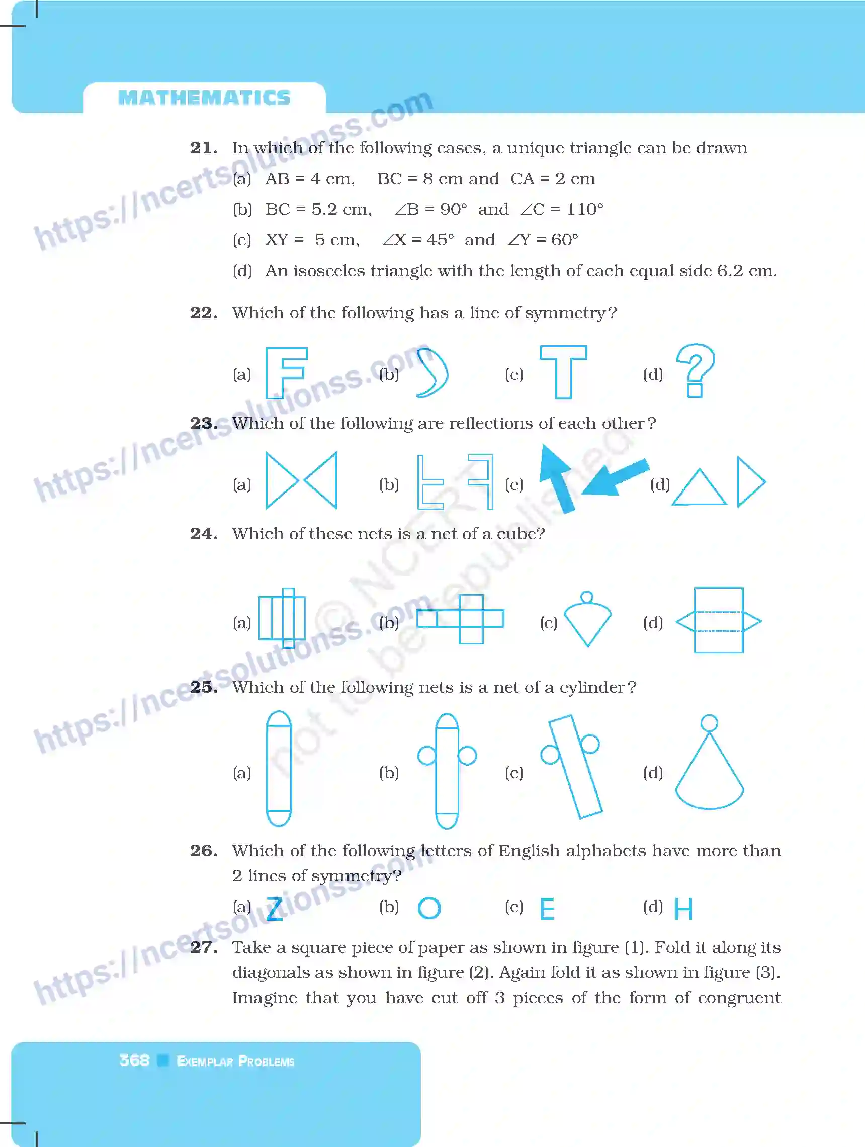 NCERT-Exemplar-Questions-Class-7-Mathematics--Practical-Geometry-Symmetry-and-Visualising-Solid-Shapes-260-page-14