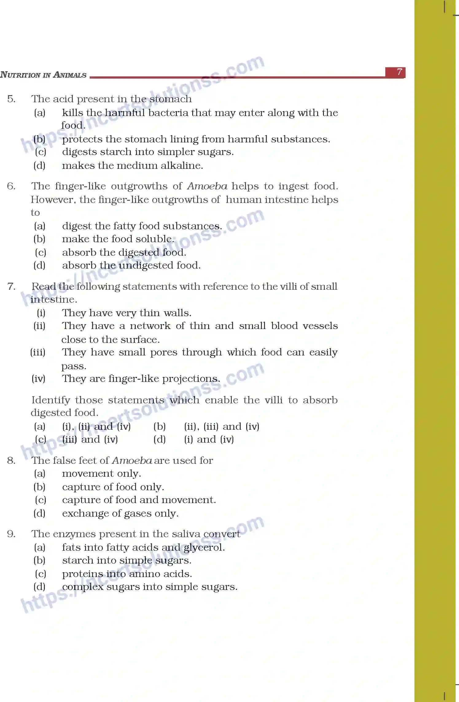 NCERT-Exemplar-Questions-Class-7-Science--Nutrition-in-Animals-263-page-2
