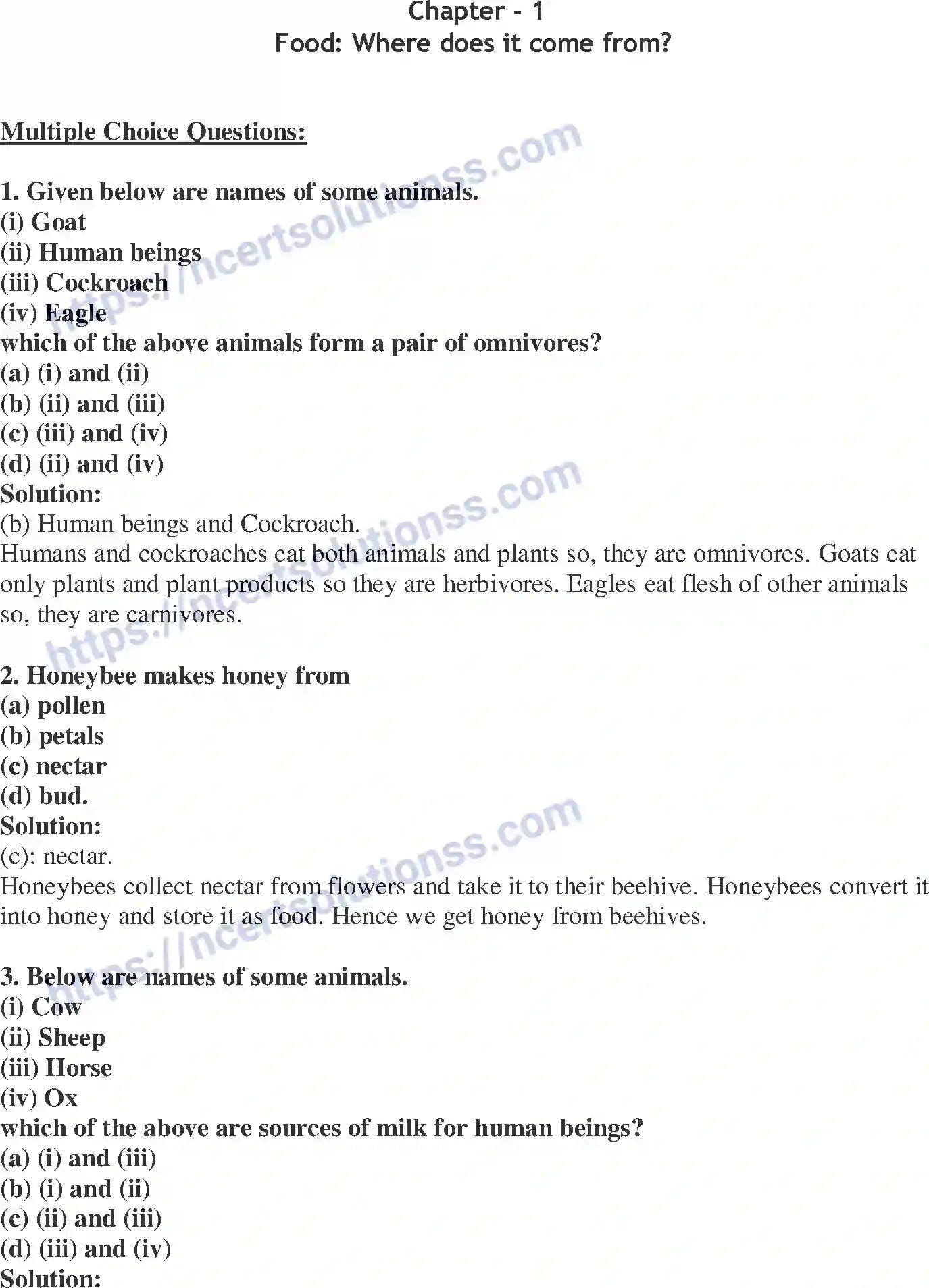 NCERT-Exemplar-Solution-Class-6-Science-Food-Where-does-it-come-from-255-page-1
