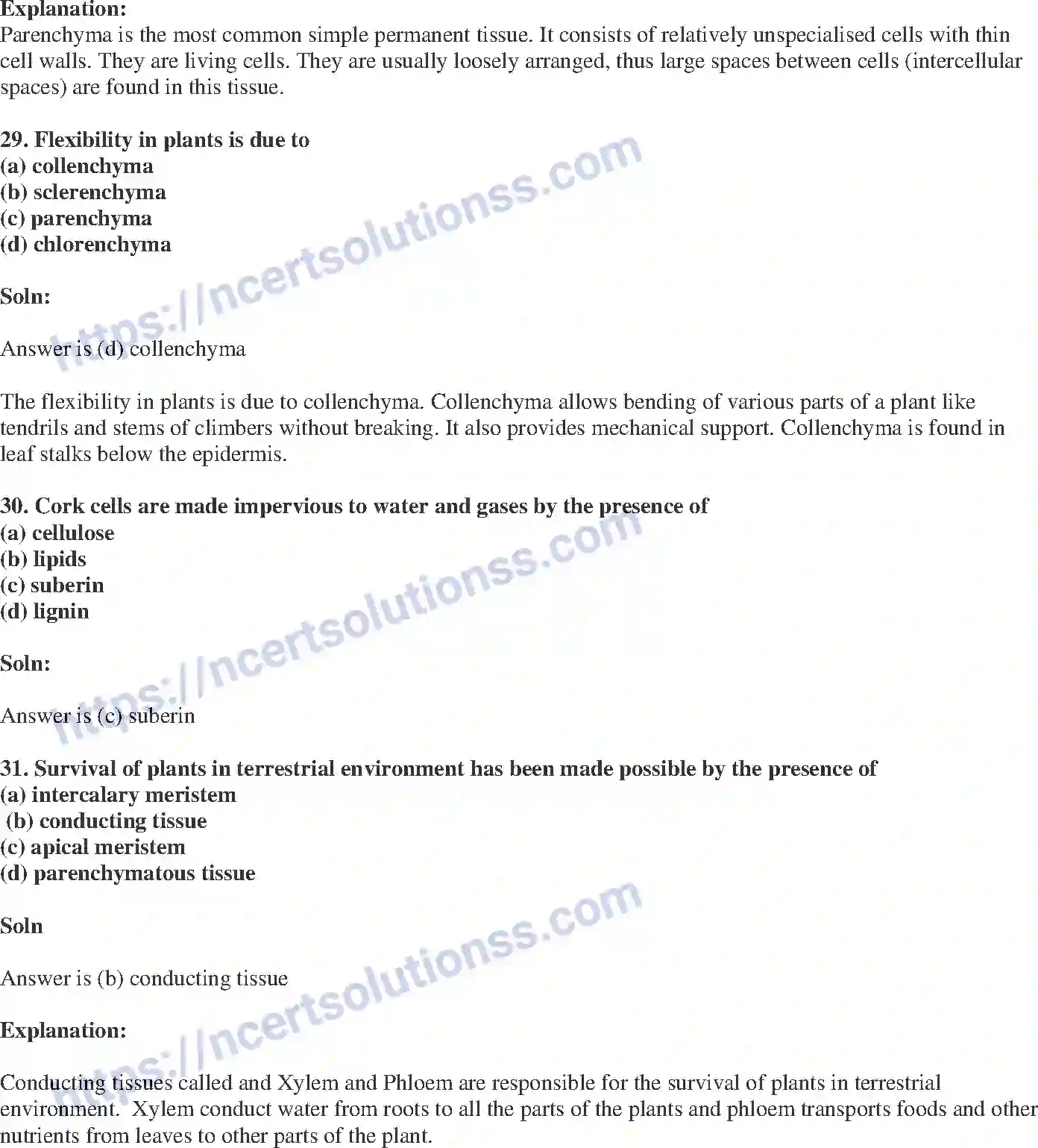 NCERT-Exemplar-Solution-Class-9-Science-Tissues-175-page-10