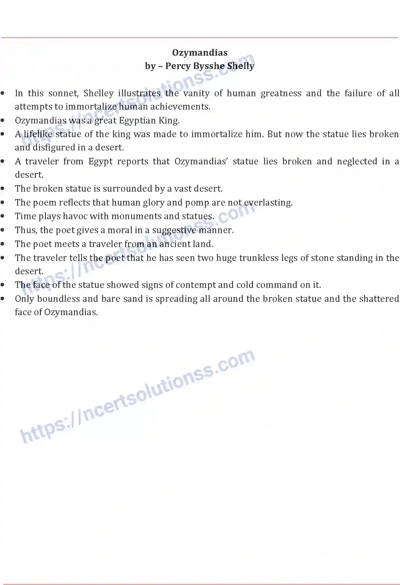 NCERT-Notes-Class-10-English-Communicative-Ozymandias-518-page-1