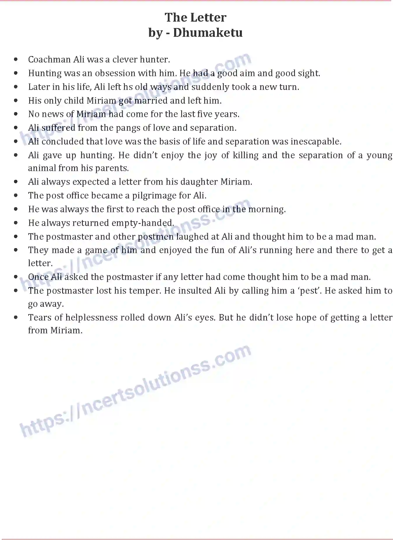 NCERT-Notes-Class-10-English-Communicative-The-Letter-513-page-1