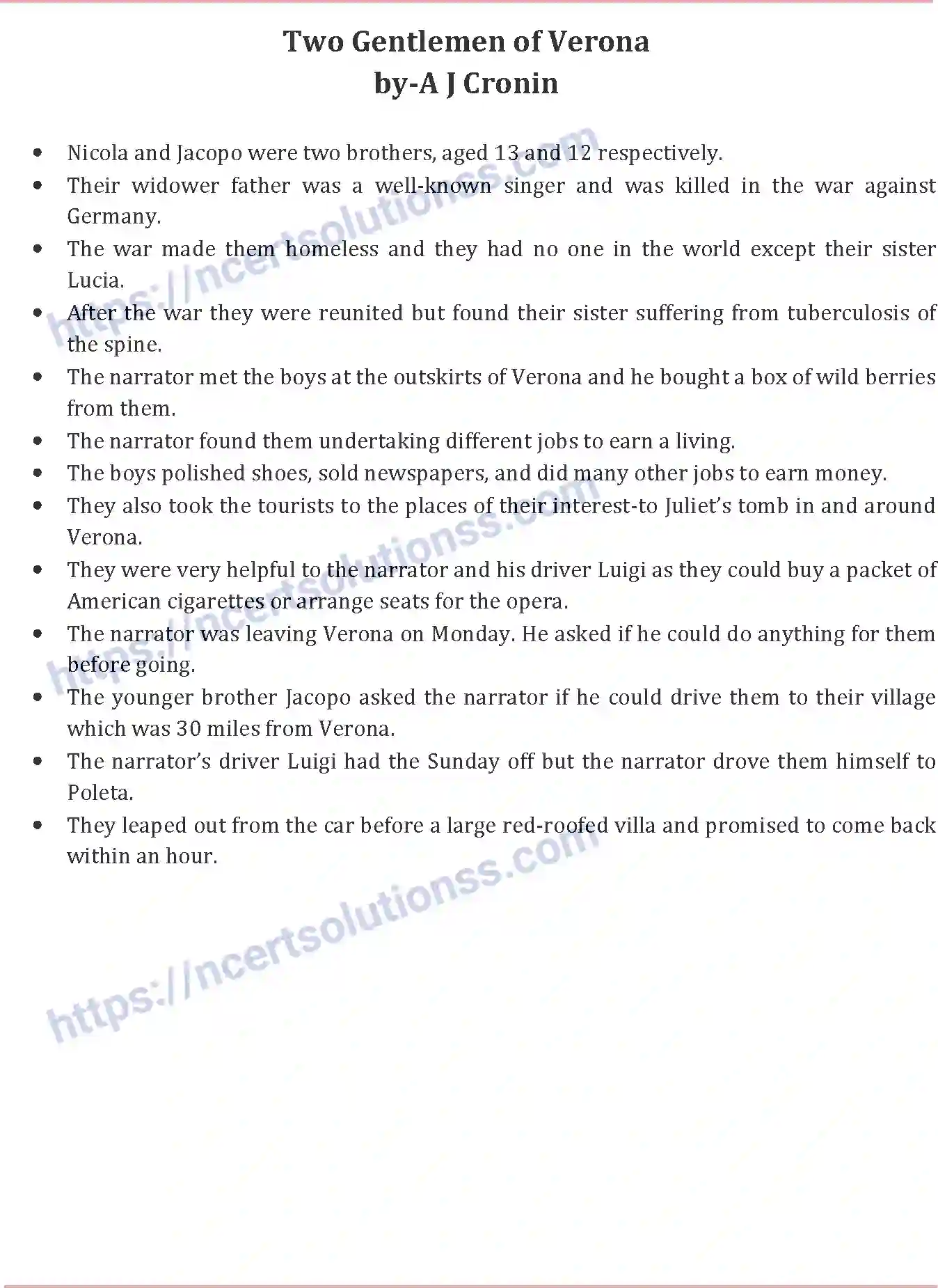 NCERT-Notes-Class-10-English-Communicative-Two-Gentlemen-of-Verona-514-page-1