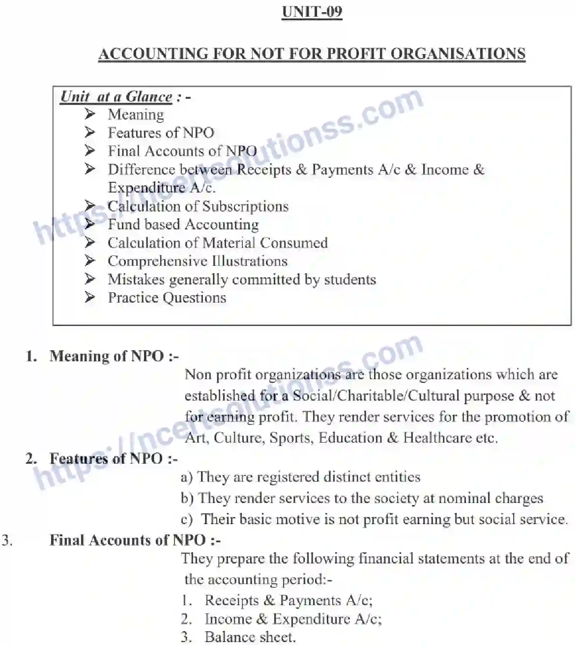 NCERT-Notes-Class-11-Accountancy-Accounting-For-Not-For-Profit-Organisations-325-page-1