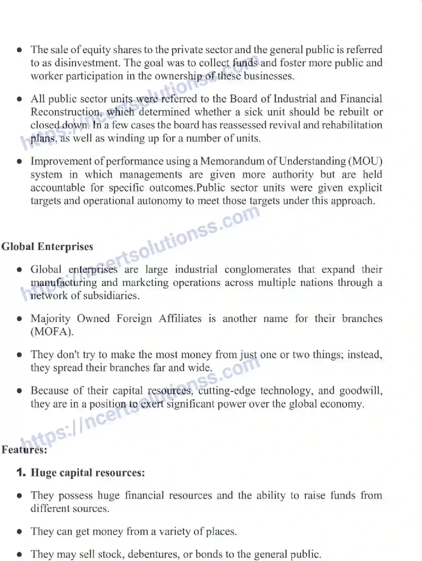 NCERT-Notes-Class-11-Business-Studies-Private-Public-and-Global-Enterprises-339-page-9