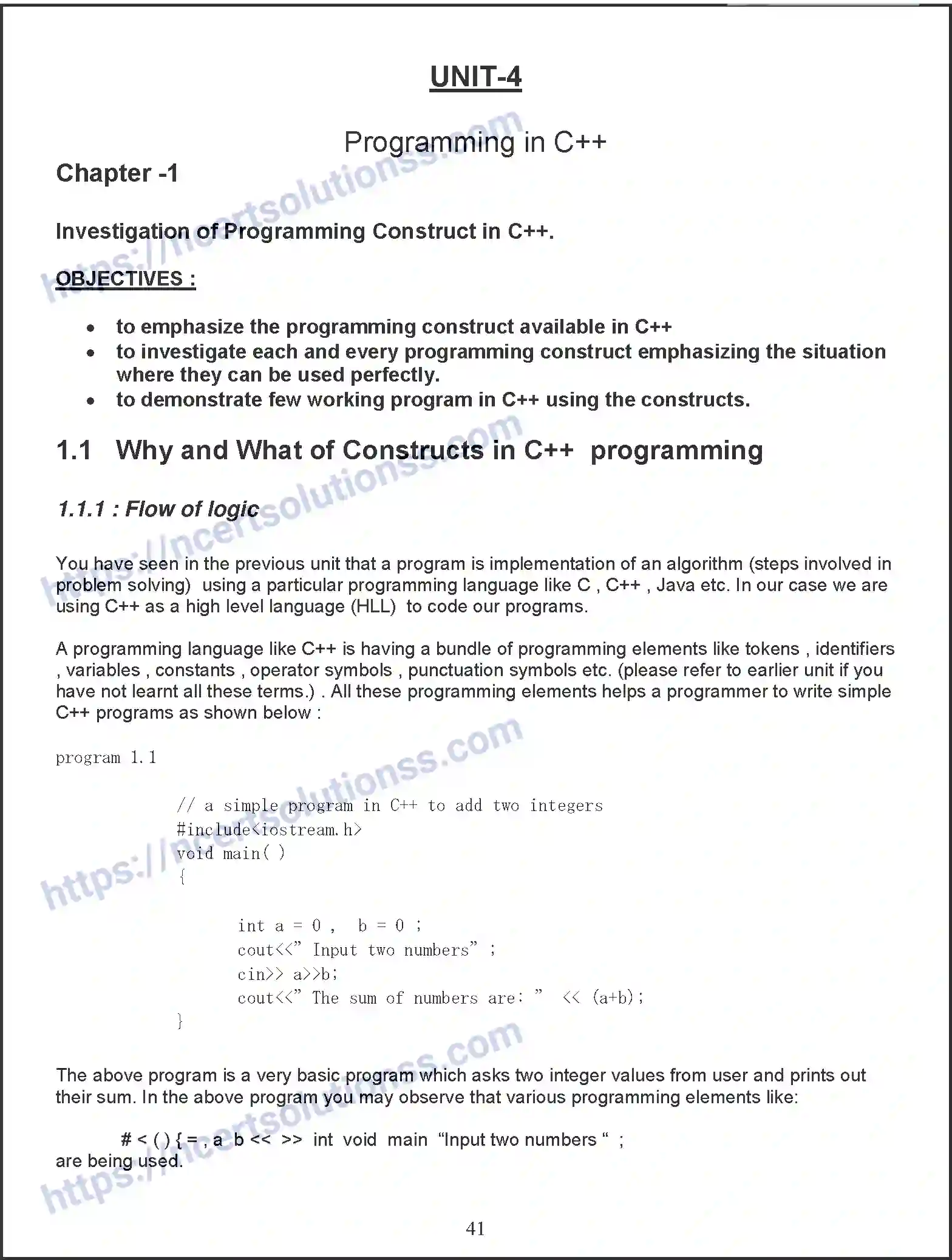 NCERT-Notes-Class-11-Computer-Science-Programming-in-CPP-375-page-1