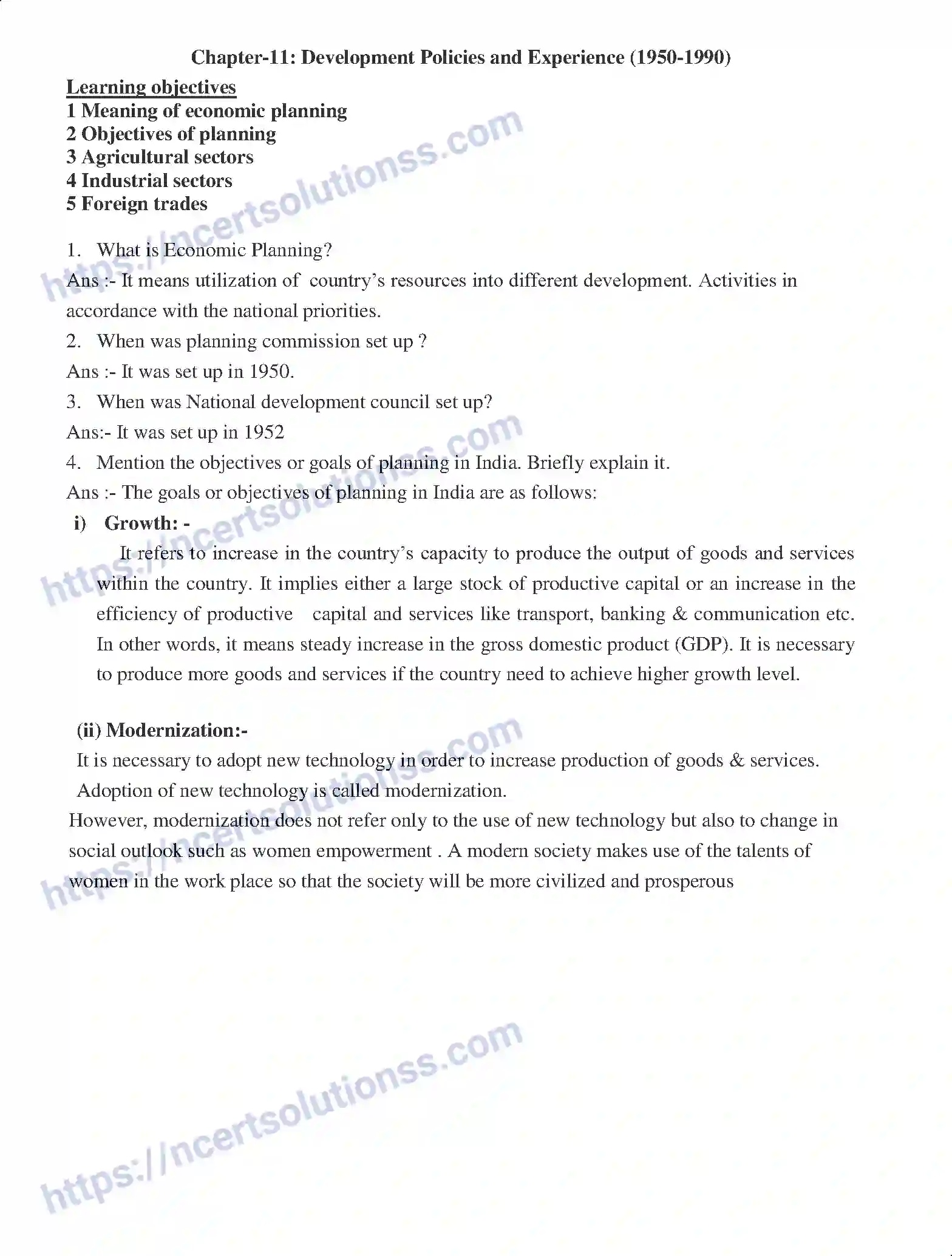 NCERT-Notes-Class-11-Economics-Development-Policies-and-Experience-271-page-1