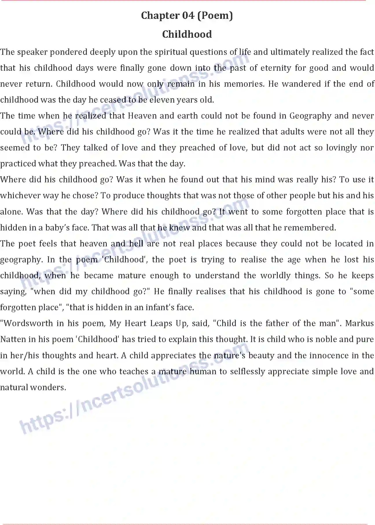 NCERT-Notes-Class-11-English-Childhood-389-page-1