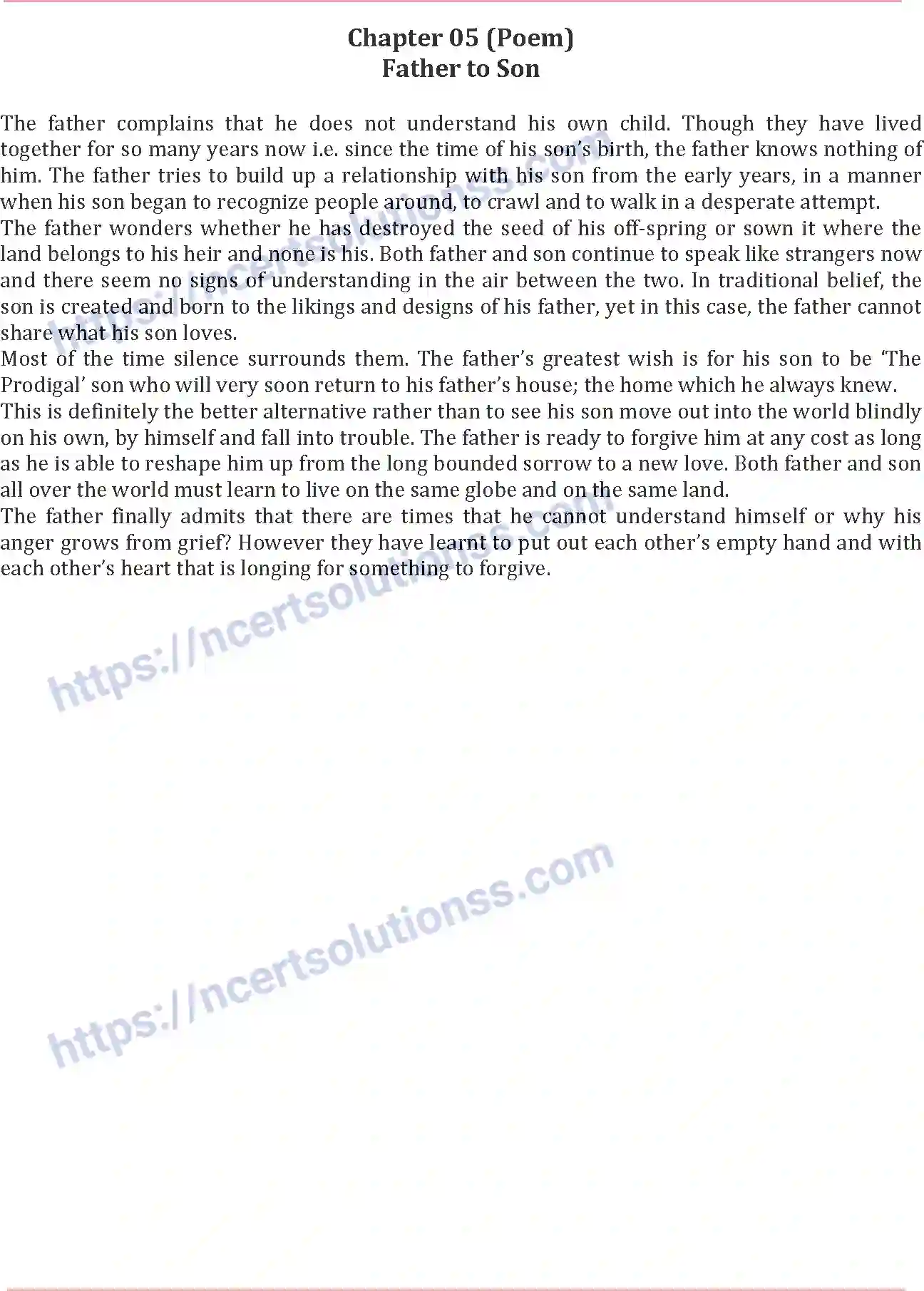 NCERT-Notes-Class-11-English-Father-to-Son-390-page-1