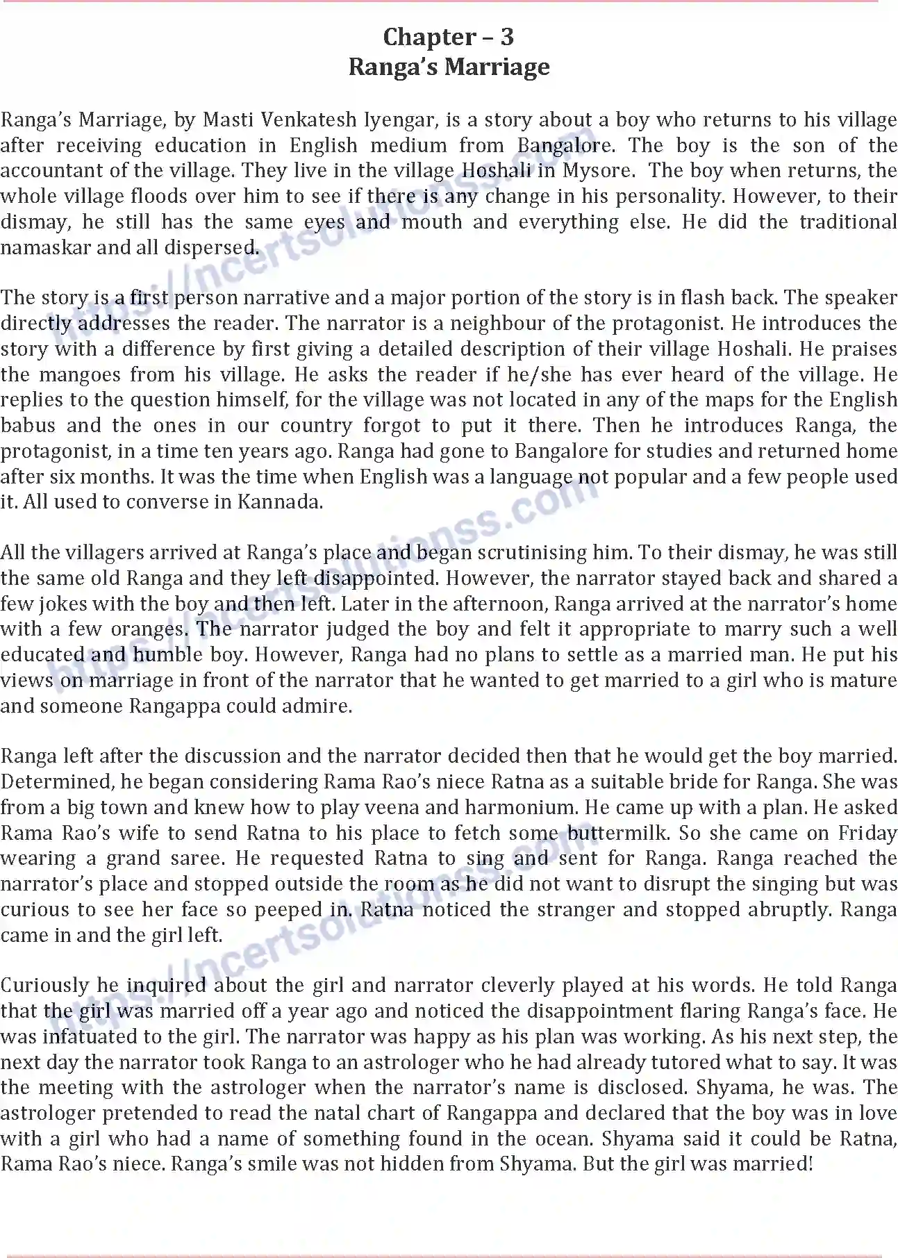 NCERT-Notes-Class-11-English-Ranga’s-Marriage-393-page-1