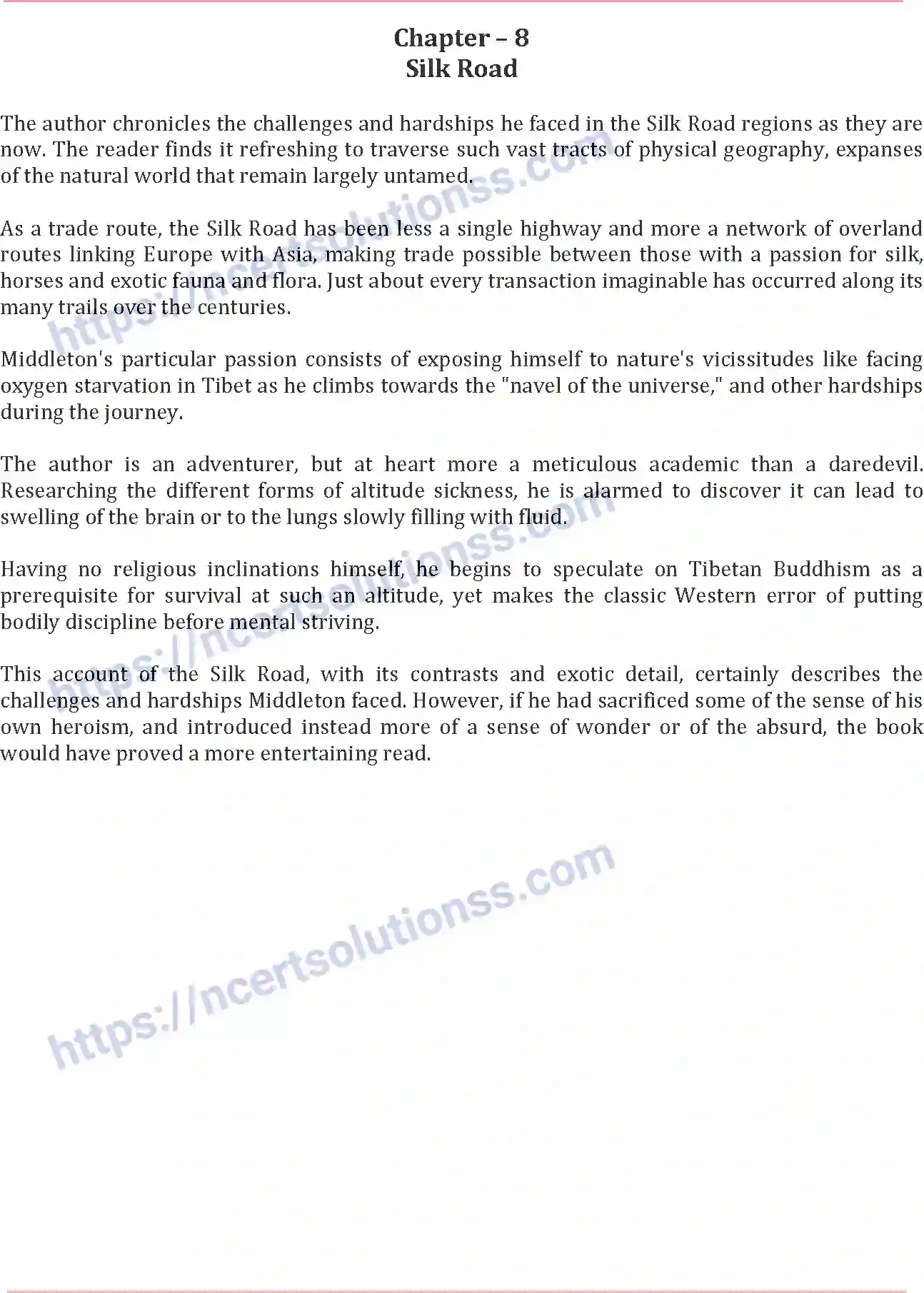 NCERT-Notes-Class-11-English-Silk-Road-385-page-1