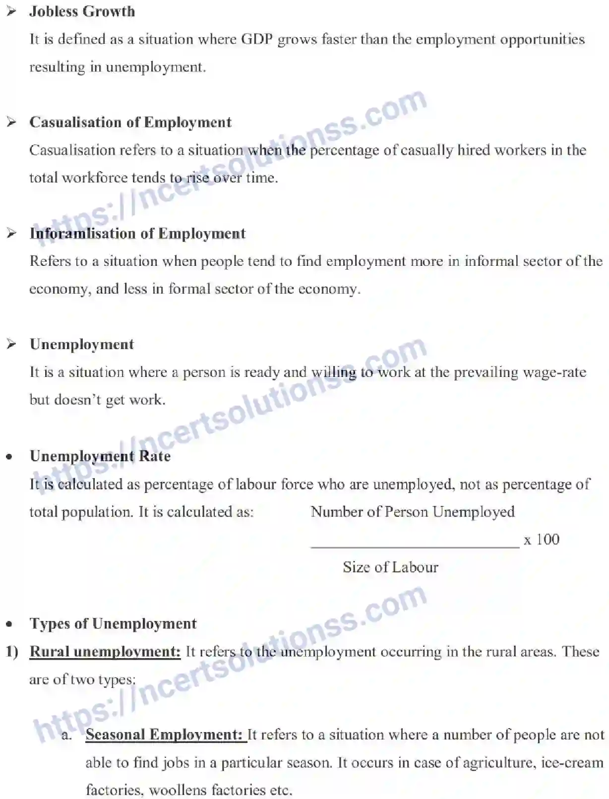 NCERT-Notes-Class-11-Indian-Economic-Development-Employment-and--Growth-Informalisation-And-Other-Issues-456-page-3