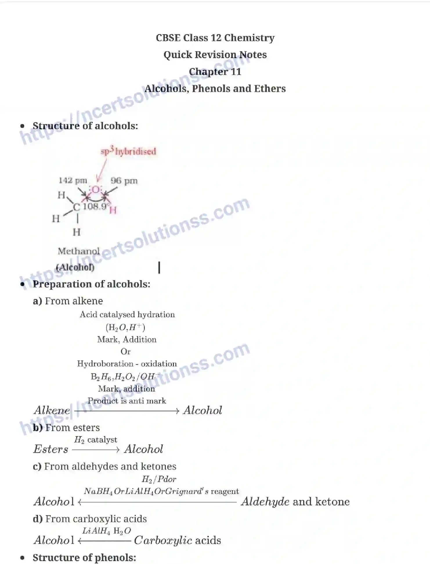 NCERT-Notes-Class-12-Chemistry-Alcohols-Phenols-and-Ethers-40-page-1
