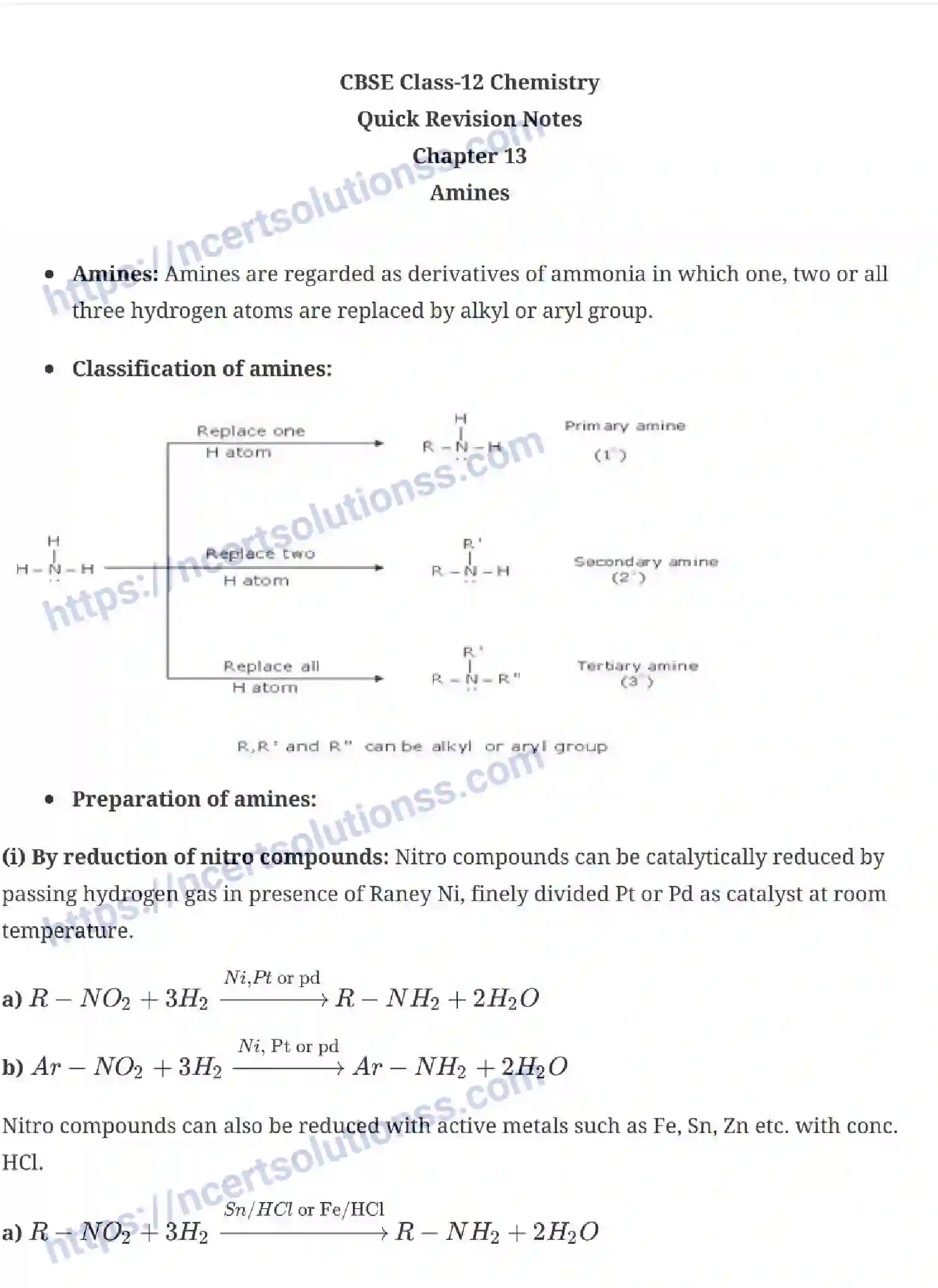 NCERT-Notes-Class-12-Chemistry-Amines-42-page-1