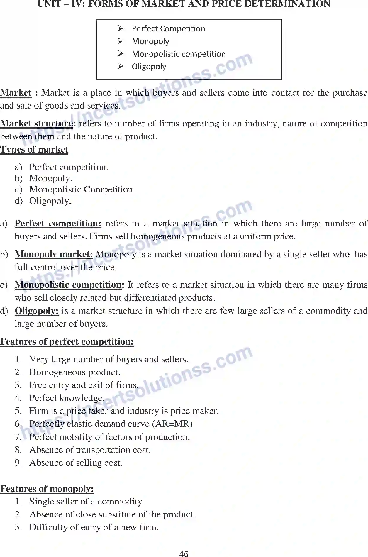 NCERT-Notes-Class-12-Economics-Forms-of-Market-and-Price-Determination-105-page-1