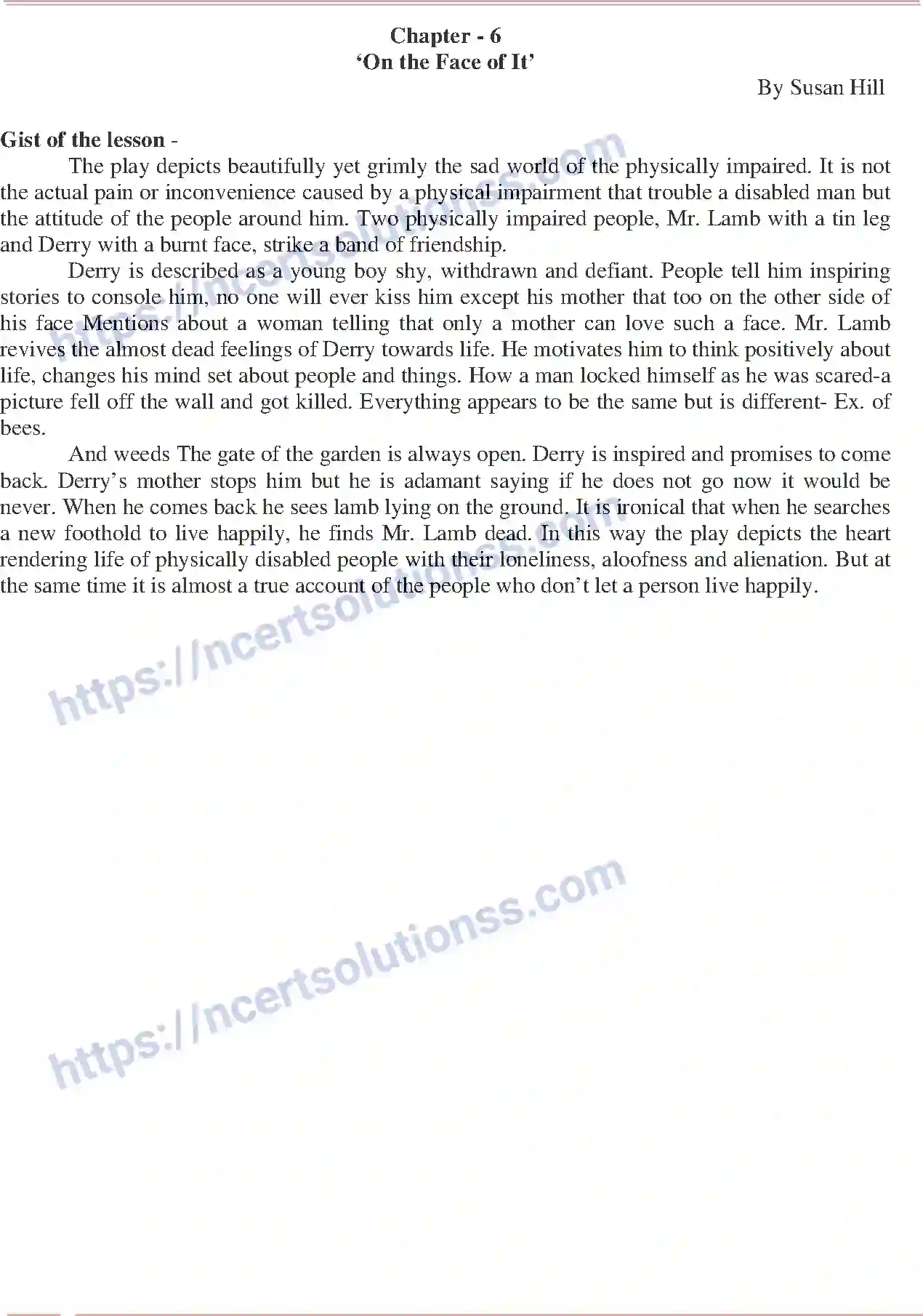 NCERT-Notes-Class-12-English-Core-On-the-Face-of-It-156-page-1