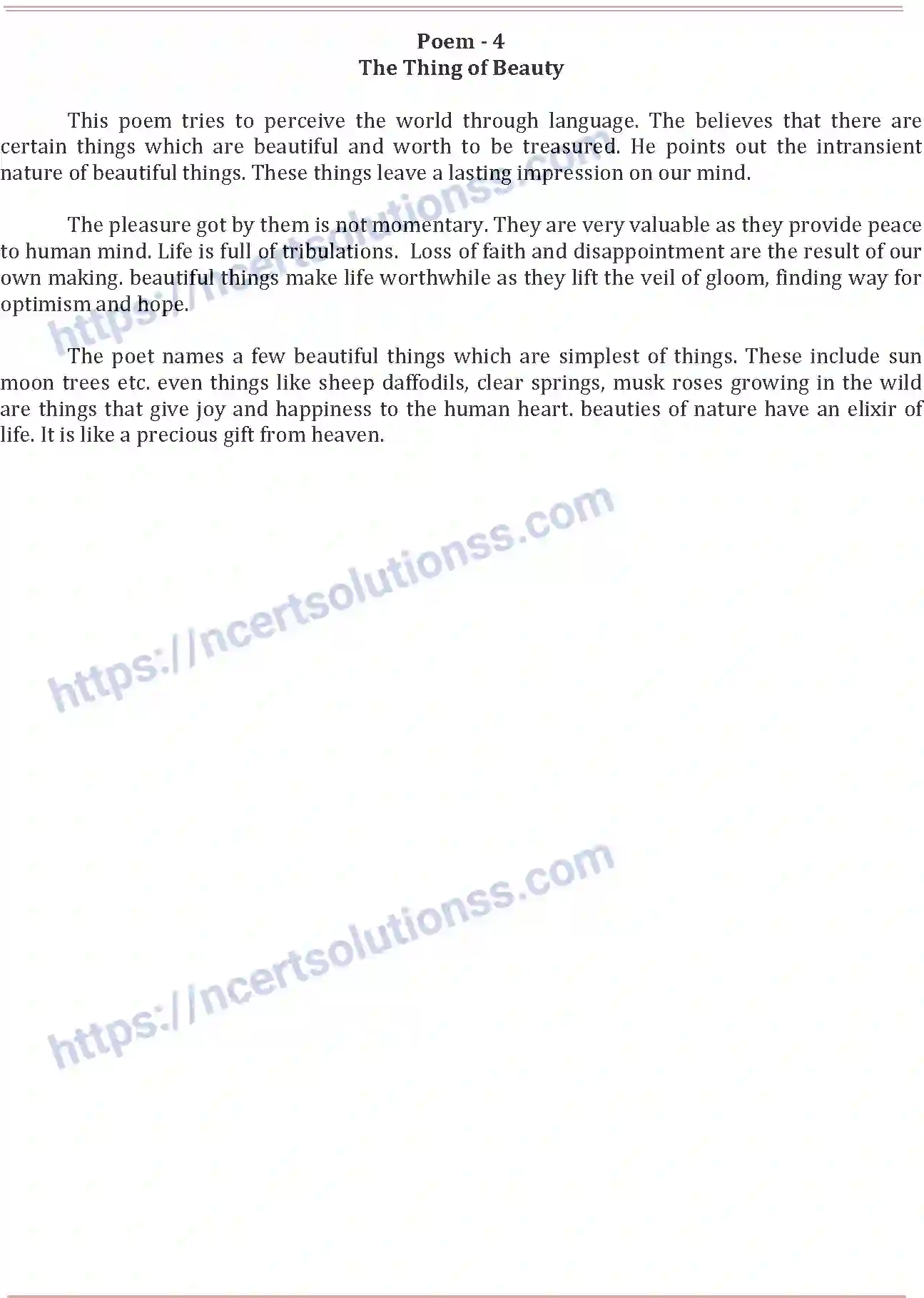NCERT-Notes-Class-12-English-Core-The-Thing-of-Beauty-150-page-1