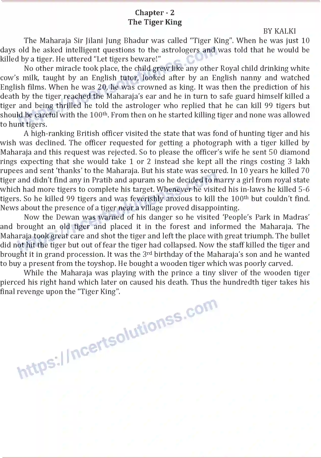 NCERT-Notes-Class-12-English-Core-The-Tiger-King-152-page-1
