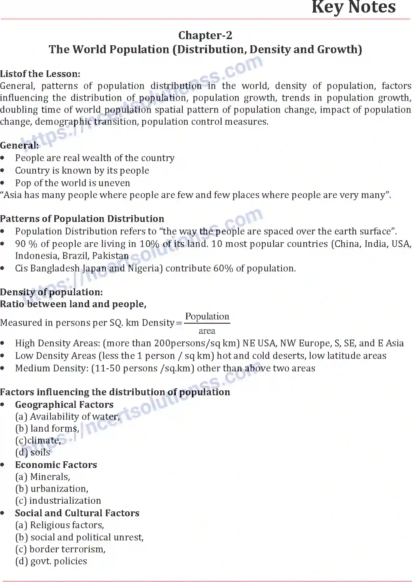 NCERT-Notes-Class-12-Geography-The-World-PopulationDistribution-Density-and-Growth-168-page-1