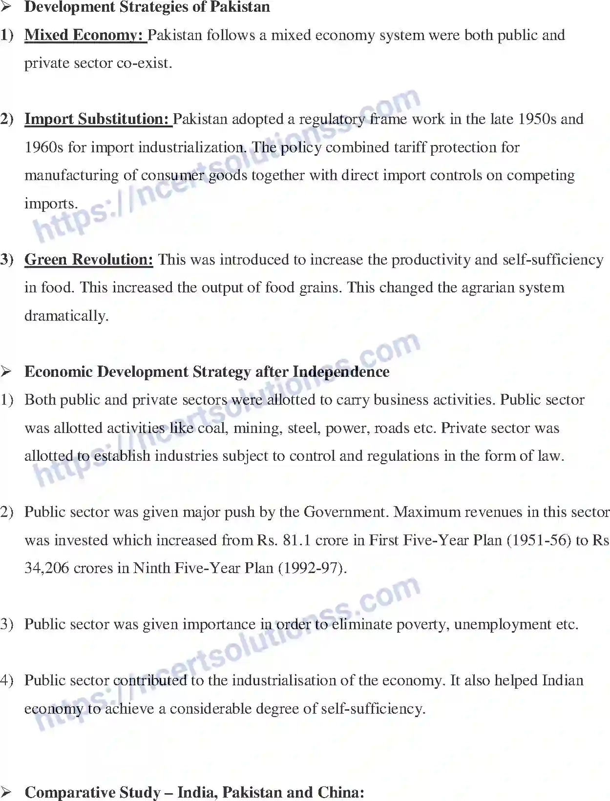 NCERT-Notes-Class-12-Indian-Economics-Comparative-Development-Experiences-of-India-and-Its-Neighbours-186-page-3