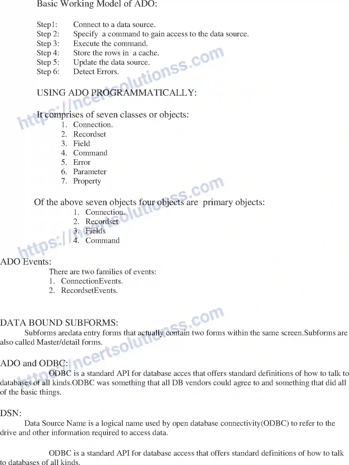 NCERT-Notes-Class-12-Information-Pratice-Databases-and-ADO-OLEDB-and--ODBC-53-page-2