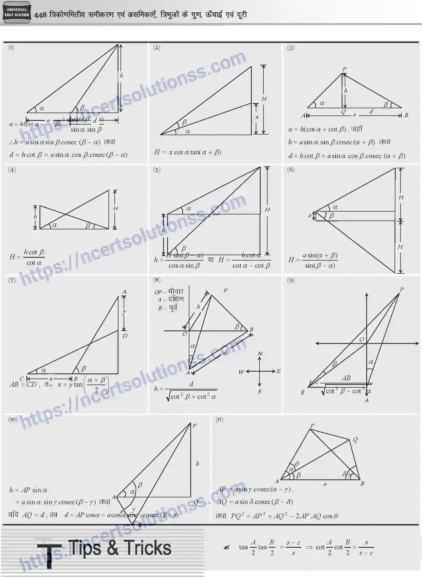 NCERT-Notes-Class-12-Mathematics-त्रिकोणमितीय-समीकरण-एवं-असमिकाये-त्रिभुजो-के-गुण-ऊँचाई-एवं-दूरी-1113-page-9