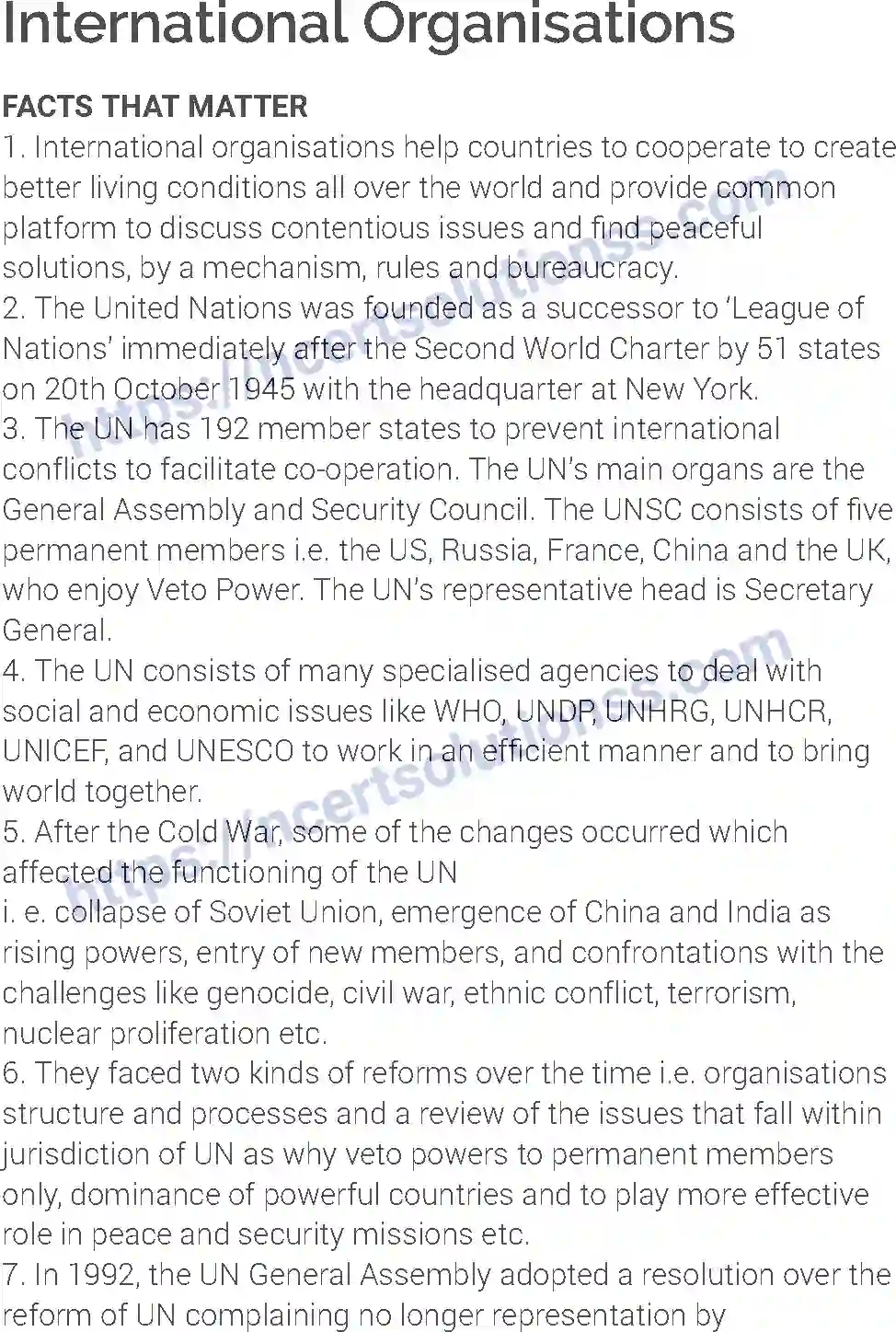 NCERT-Notes-Class-12-Political-Science-International-Organisations-192-page-1