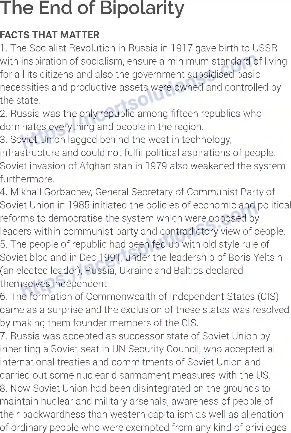 NCERT-Notes-Class-12-Political-Science-The-End-of-Bipolarity-188-page-1