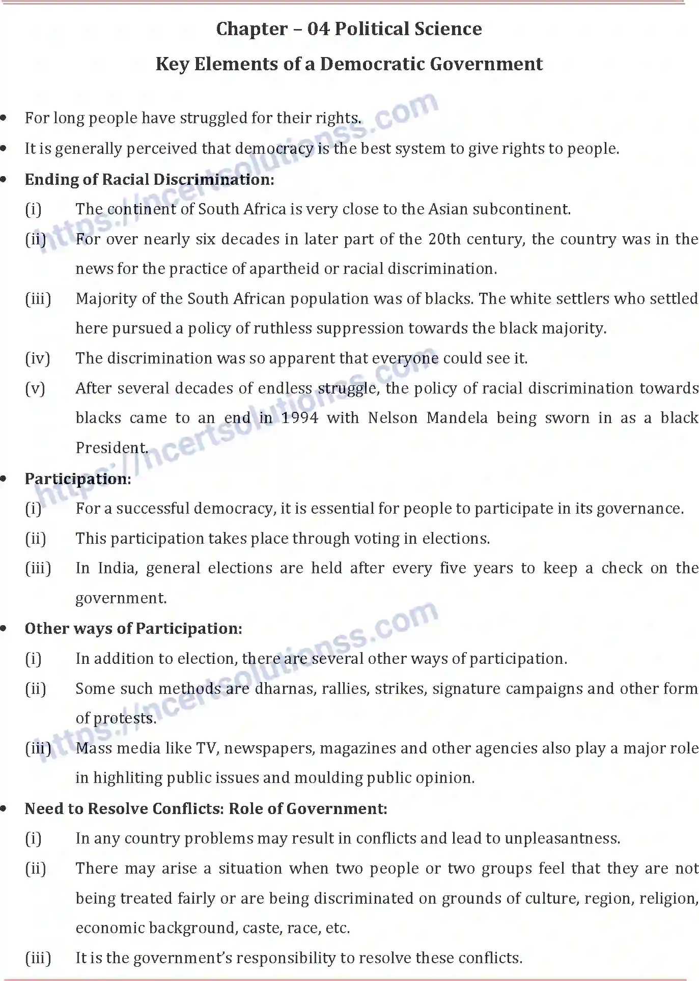 NCERT-Notes-Class-6-Social-Science-Key-Element-of-a-Democratic-Government-785-page-1